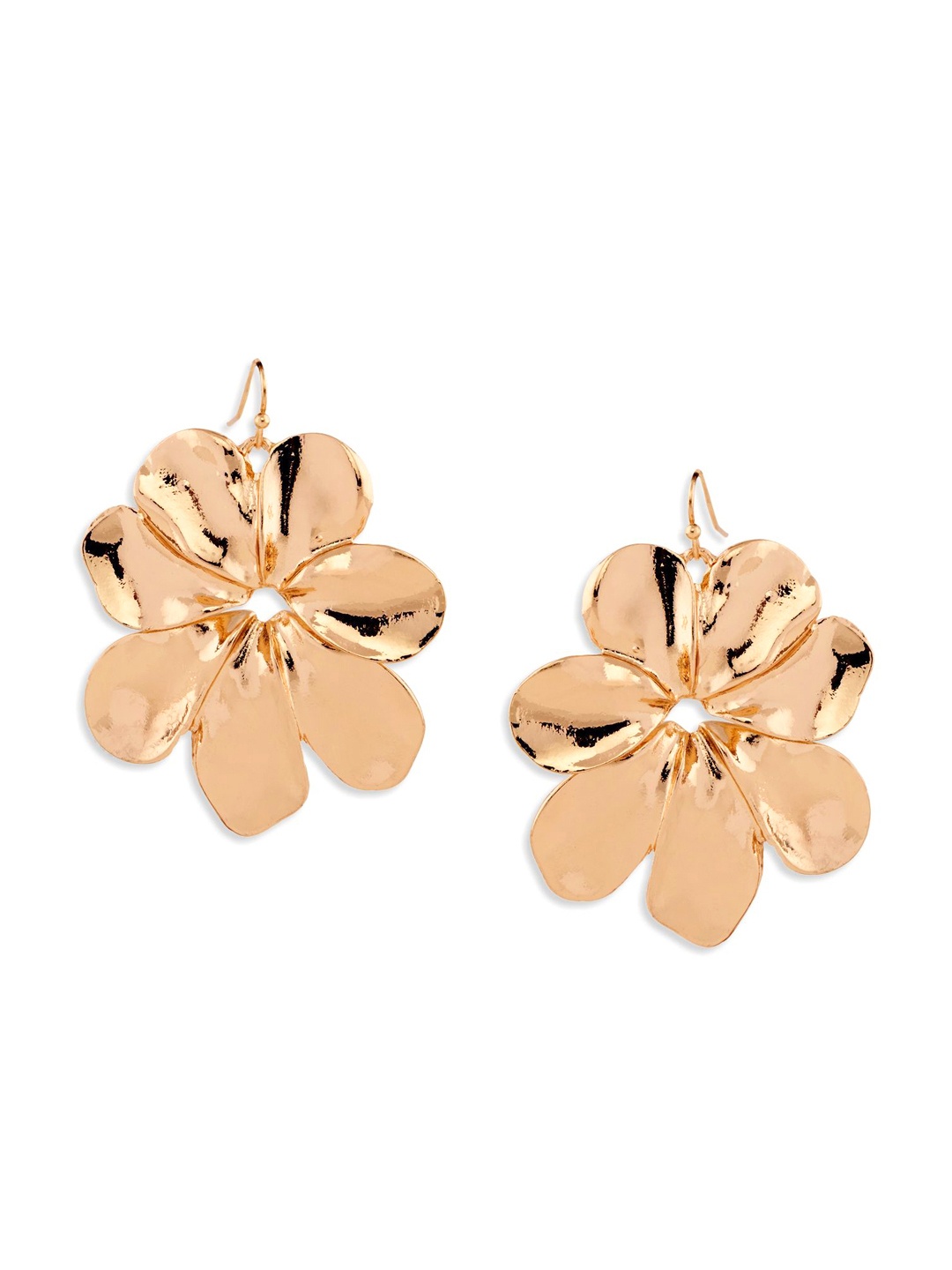 

20Dresses Gold-Toned Blooming Flower Contemporary Studs Earrings