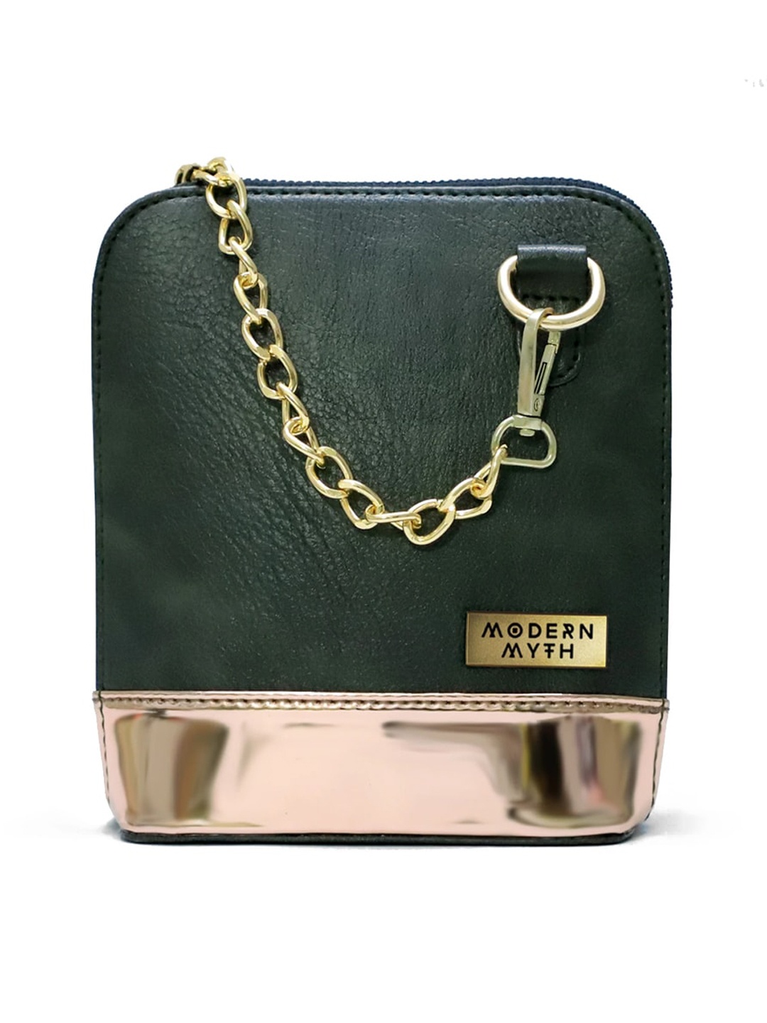 

MODERN MYTH Olive Green Structured Sling Bag