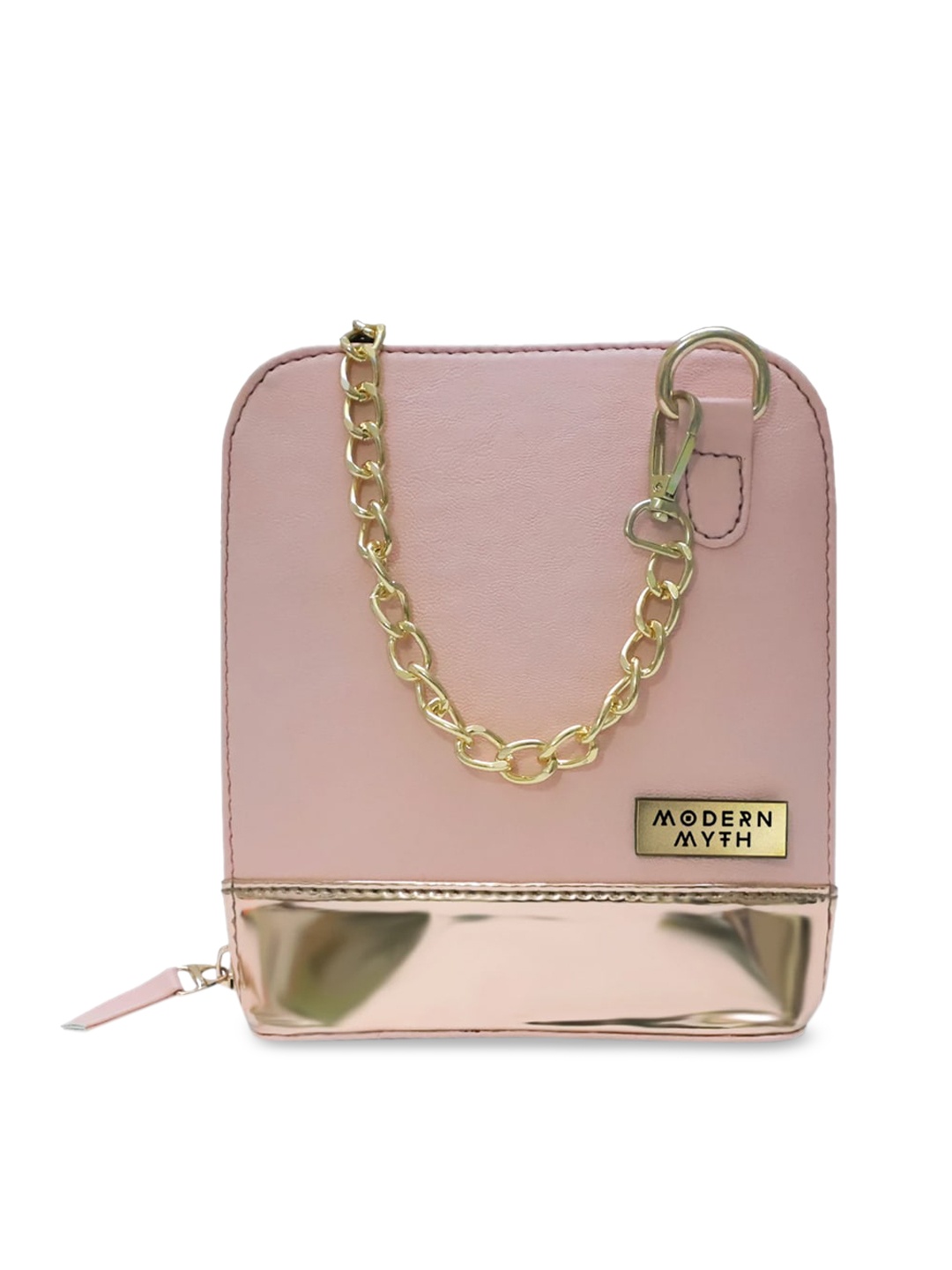 

MODERN MYTH Pink PU Structured Sling Bag