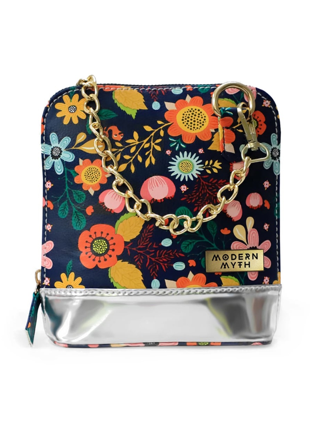 

MODERN MYTH Woman Blue Floral Swagger Sling Bag