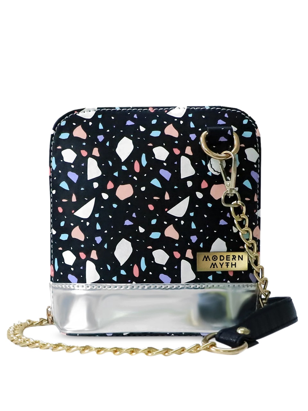 

MODERN MYTH Black PU Swagger Sling Bag
