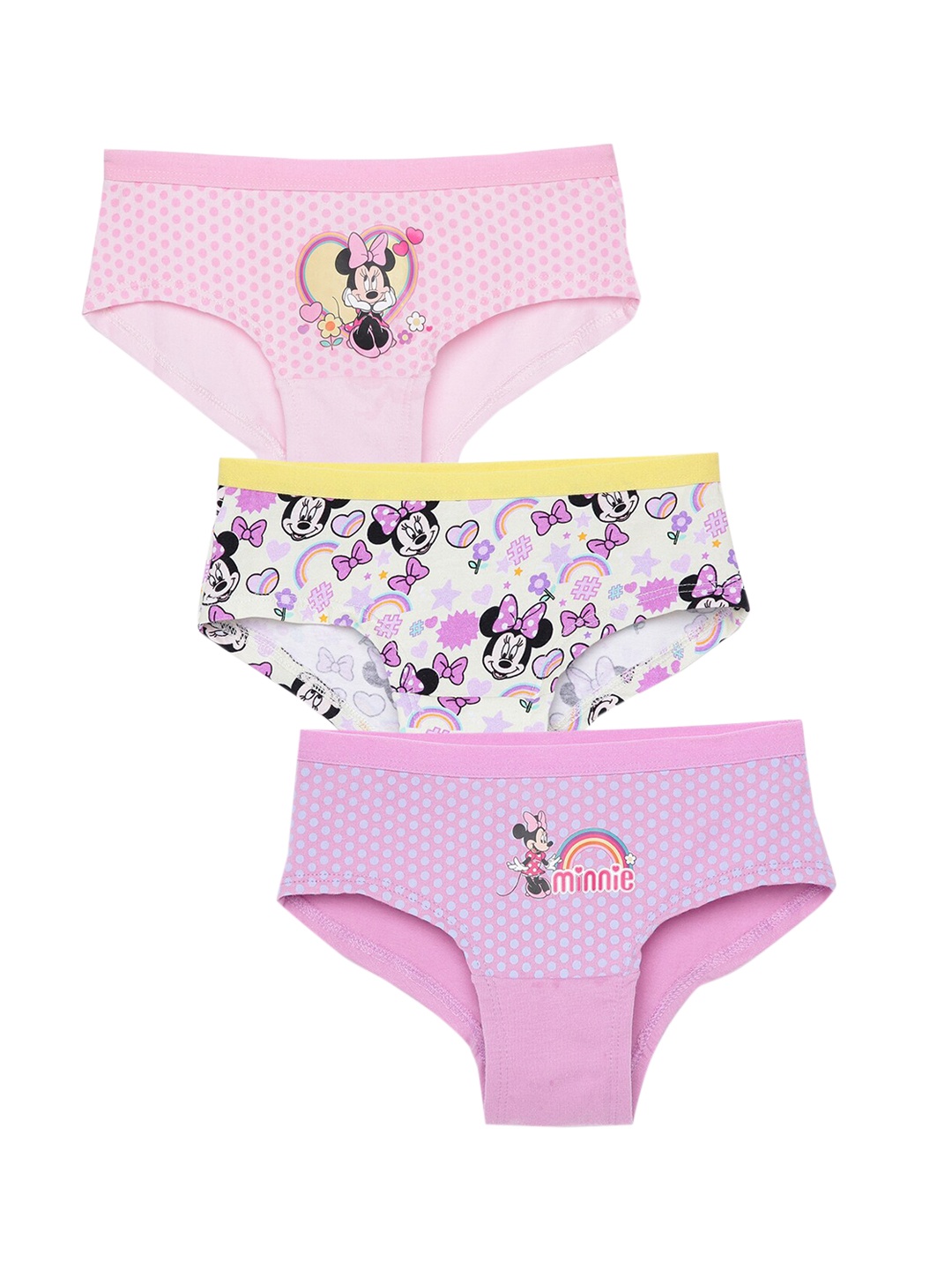 

Charm n Cherish Girls Pack Of 3 Printed Hipster Briefs GDHIP5, Pink