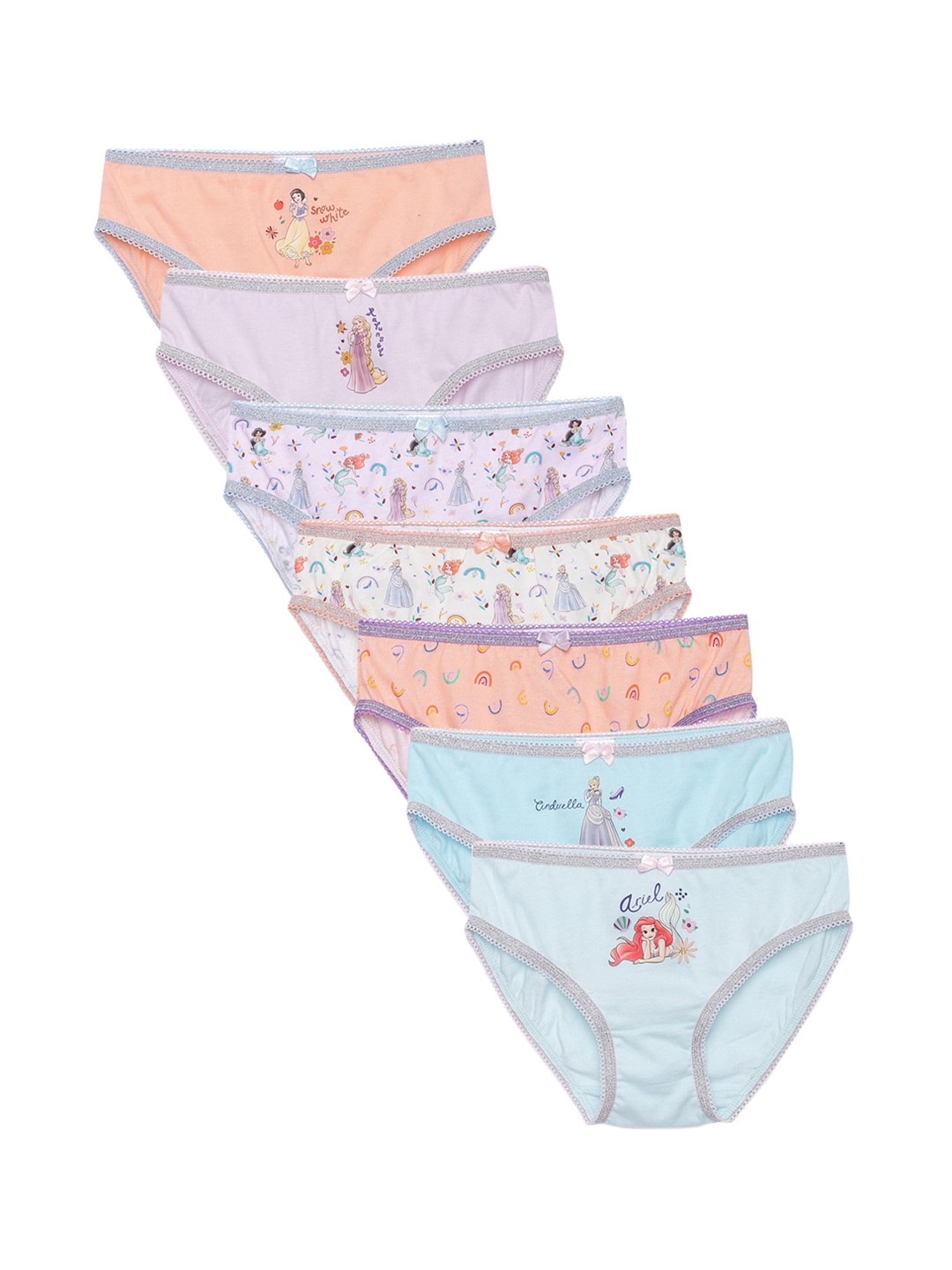 

Charm n Cherish Girls Pack of 7 Disney Printed Pure Cotton Briefs GDBRO18, Blue