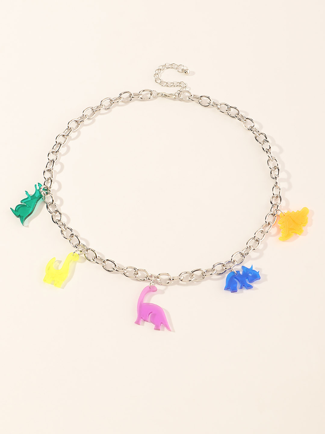 

URBANIC Women Silver-Toned & Pink Animal Pendant Chain