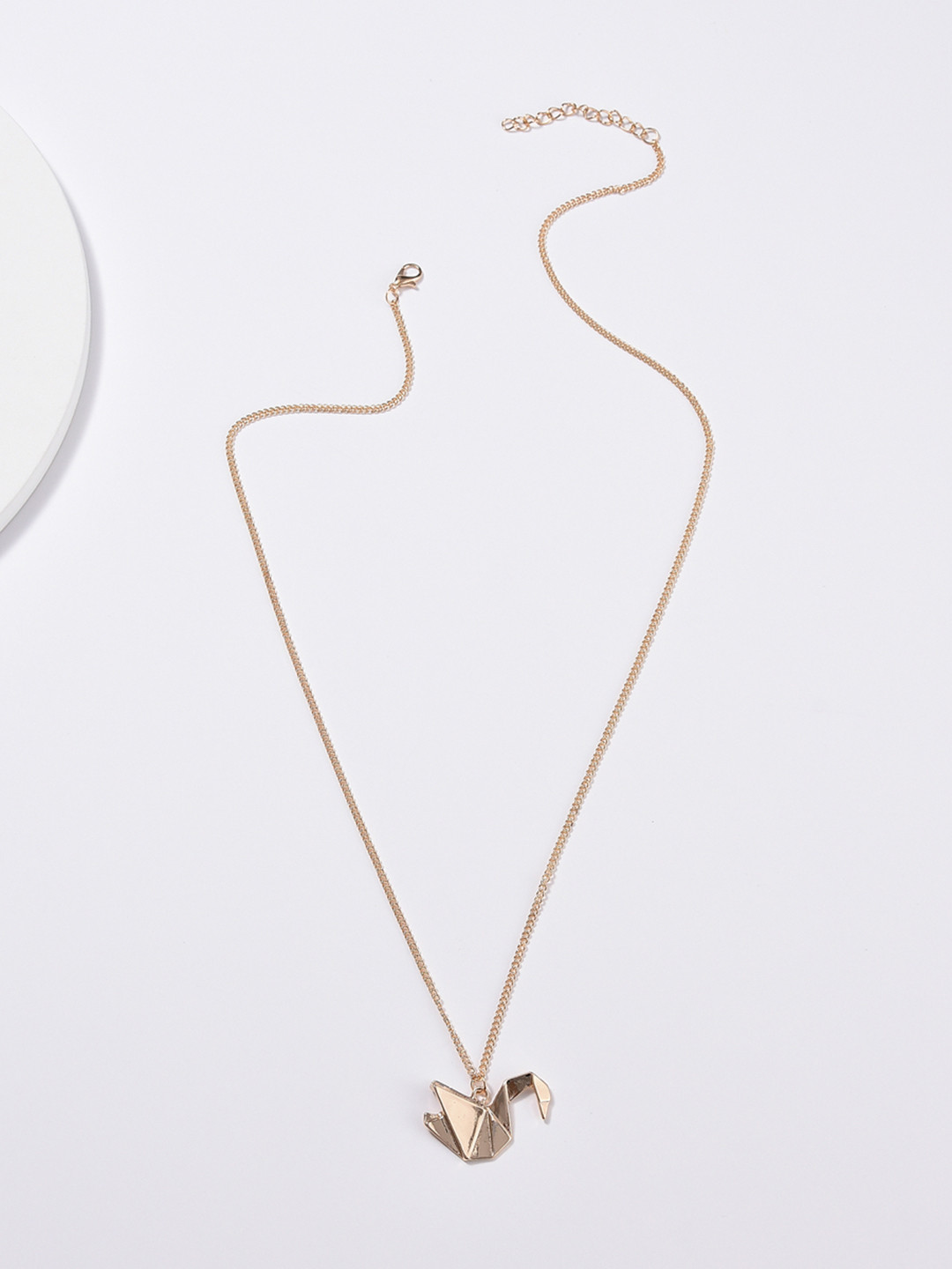 

URBANIC Gold-Toned Necklace with Origami Bird-Shaped Pendant