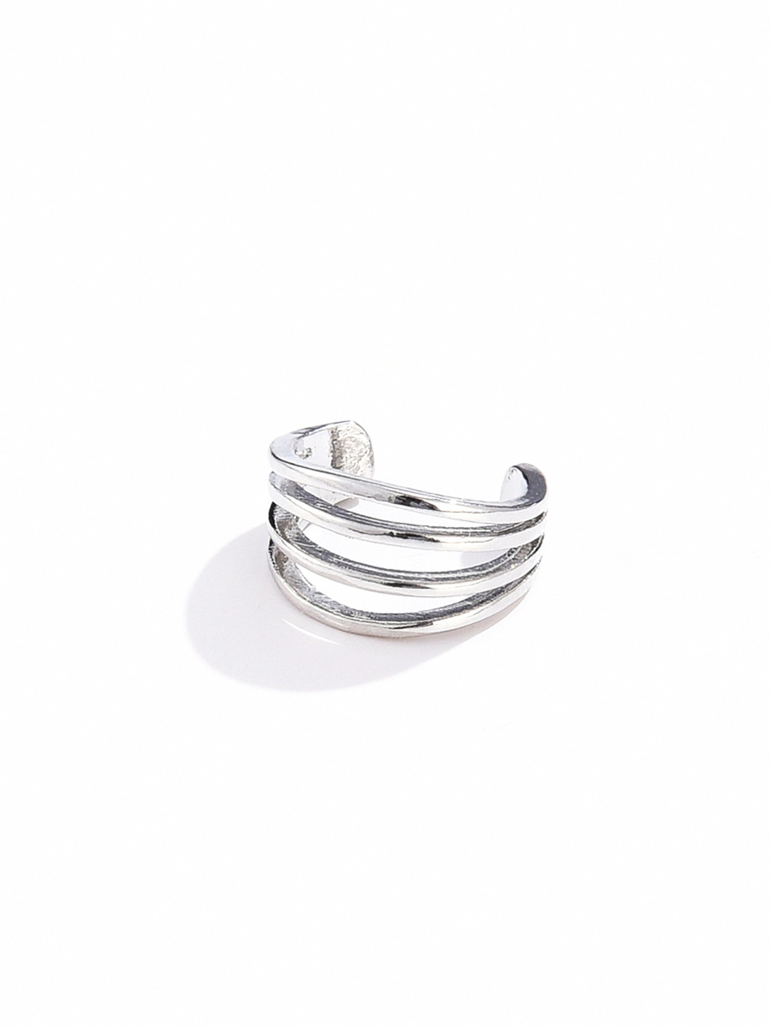 

URBANIC Silver-Toned Crescent Shaped Ear Cuff Earrings
