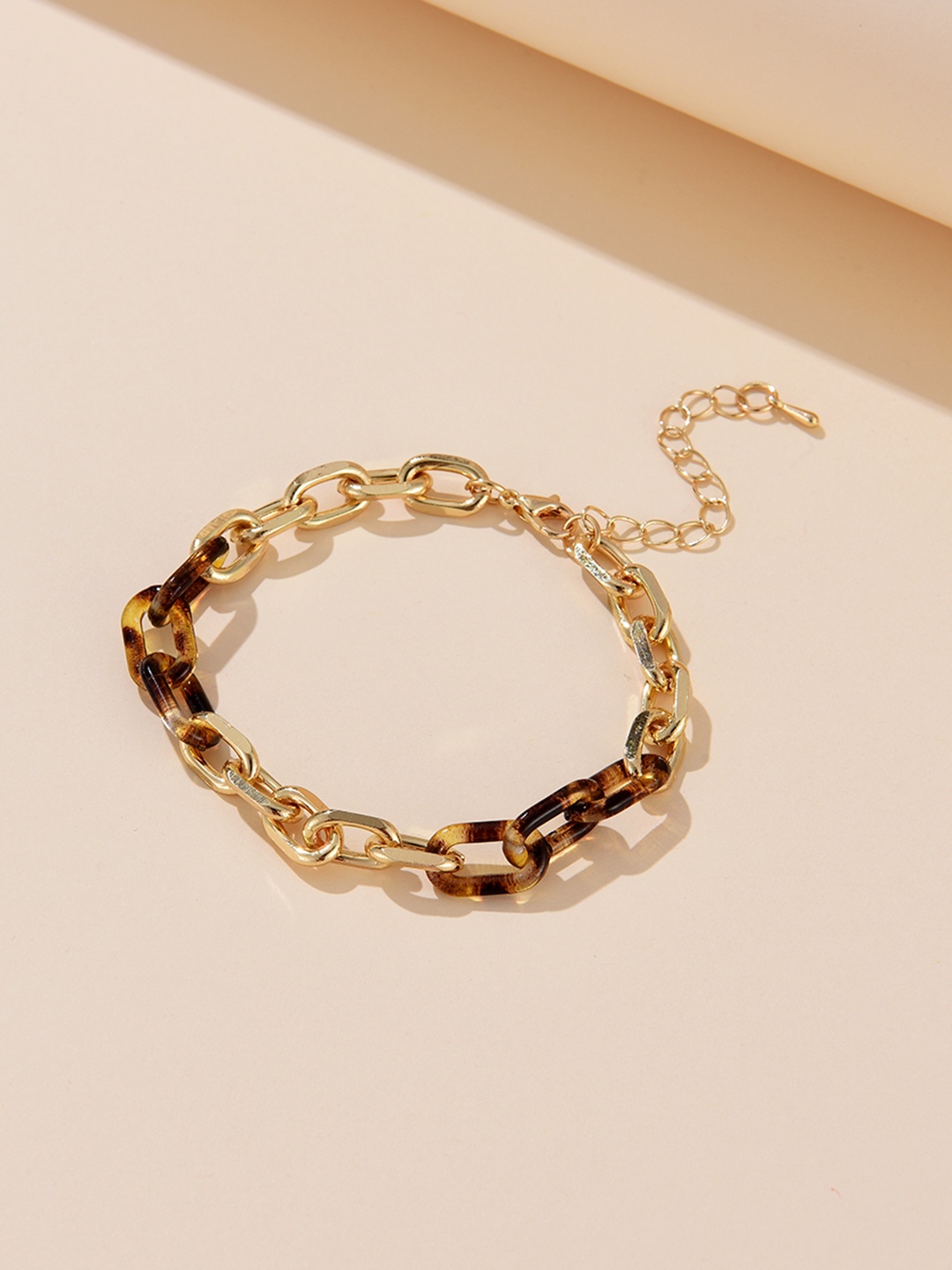 

URBANIC Women Coffee Brown & Gold-Toned Link Bracelet