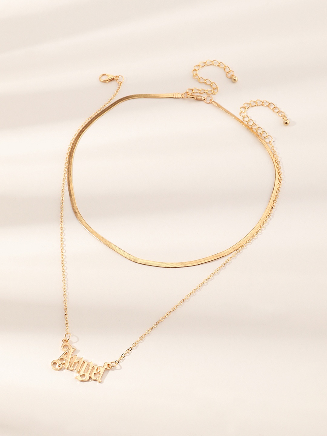 

URBANIC Gold-Toned Angel Layered Necklace