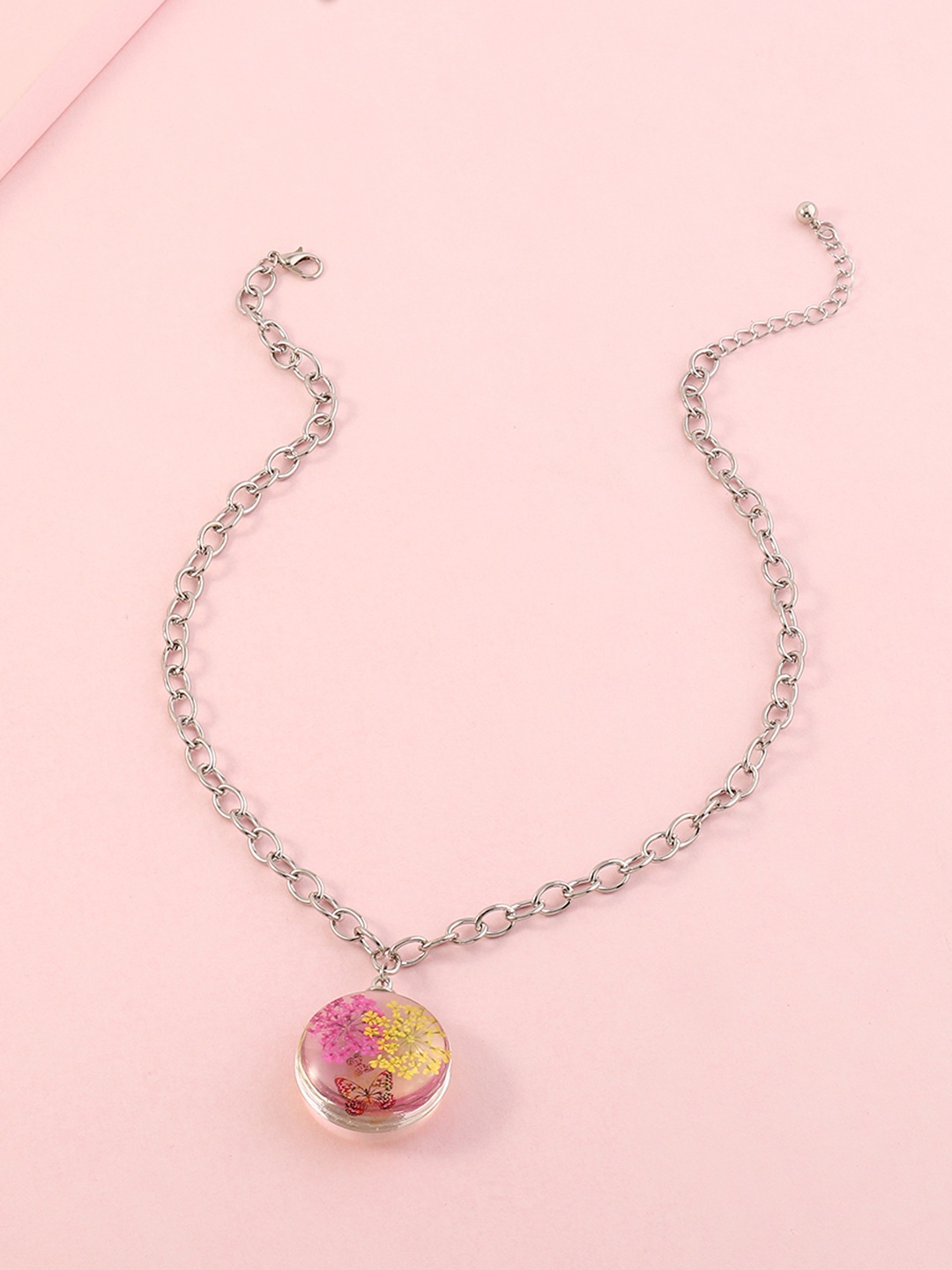 

URBANIC Silver-Toned Circular Necklace