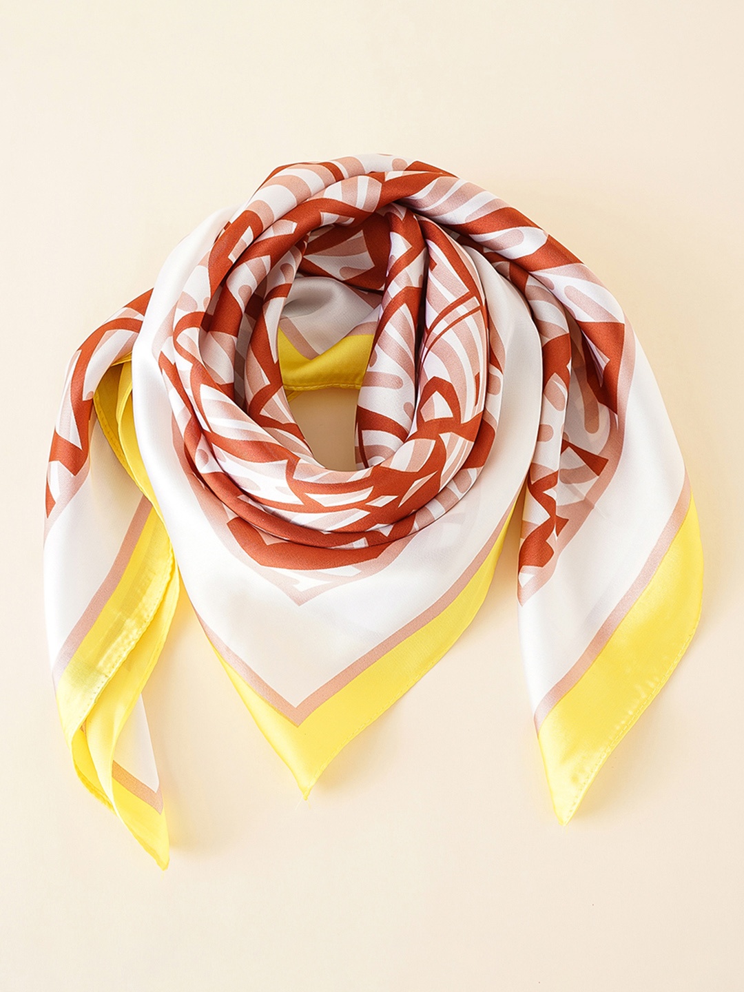 

URBANIC Women Rust & White Printed Scarf