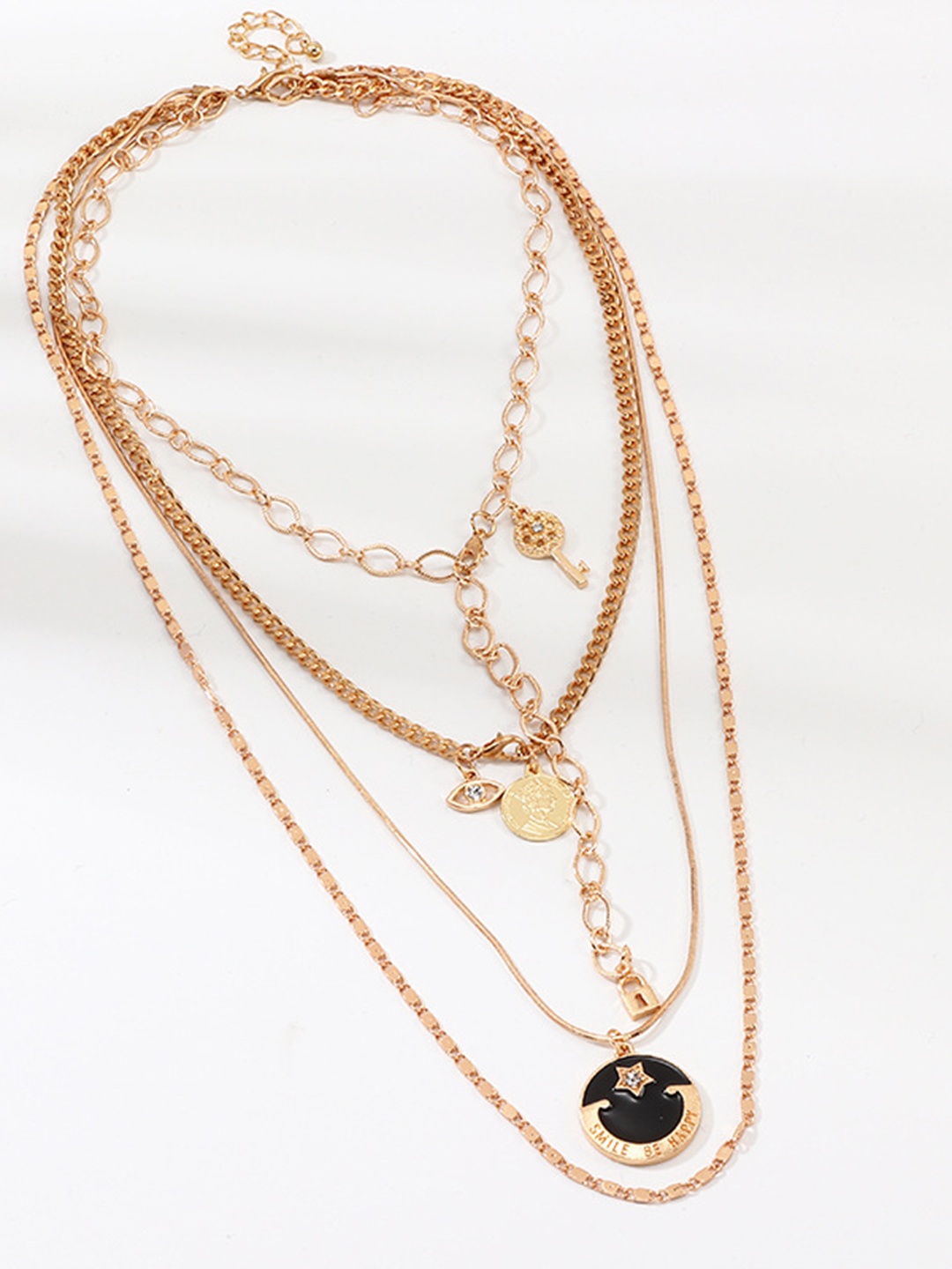 

URBANIC Women Gold-Toned & Black Layered Necklace