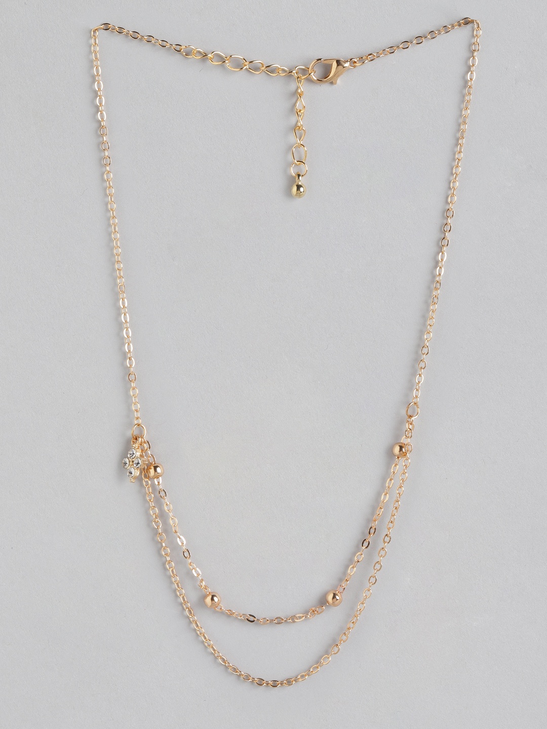 

URBANIC Gold-Toned Stone Studded Layered Necklace