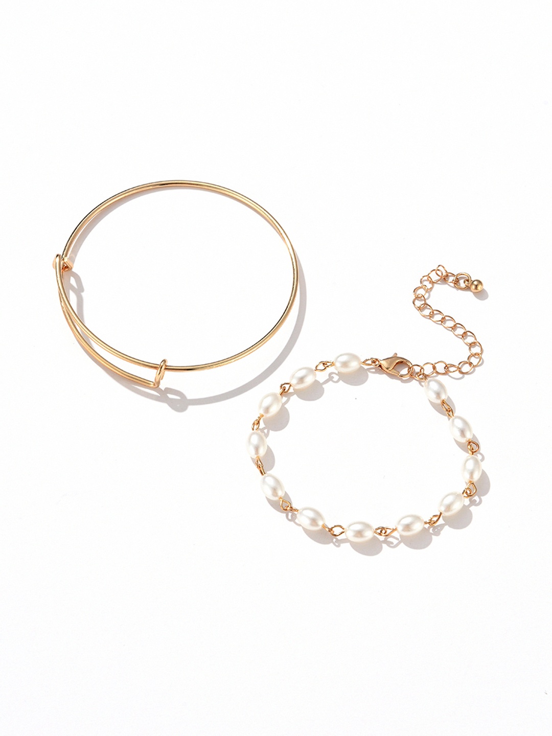 

URBANIC Women 2 Gold-Toned Bangle-Style Bracelet