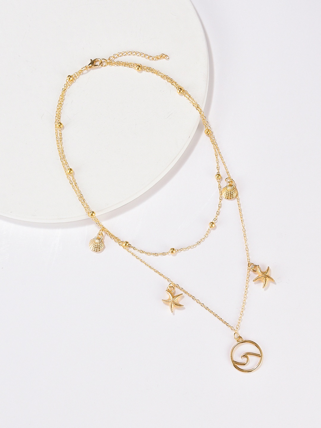 

URBANIC Gold-Toned Layered Minimal Necklace