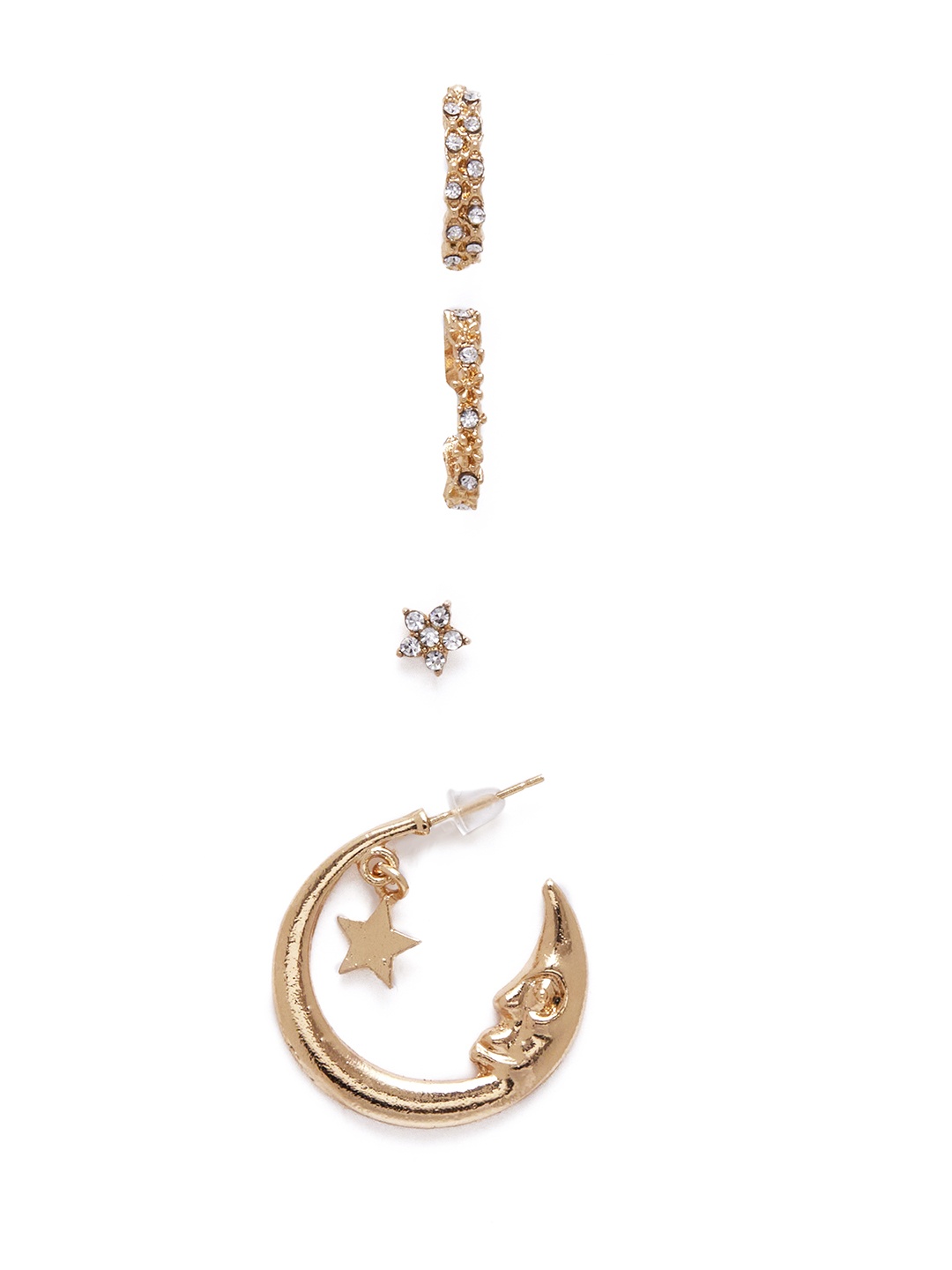 

URBANIC Gold-Toned Circular Half Hoop Earrings