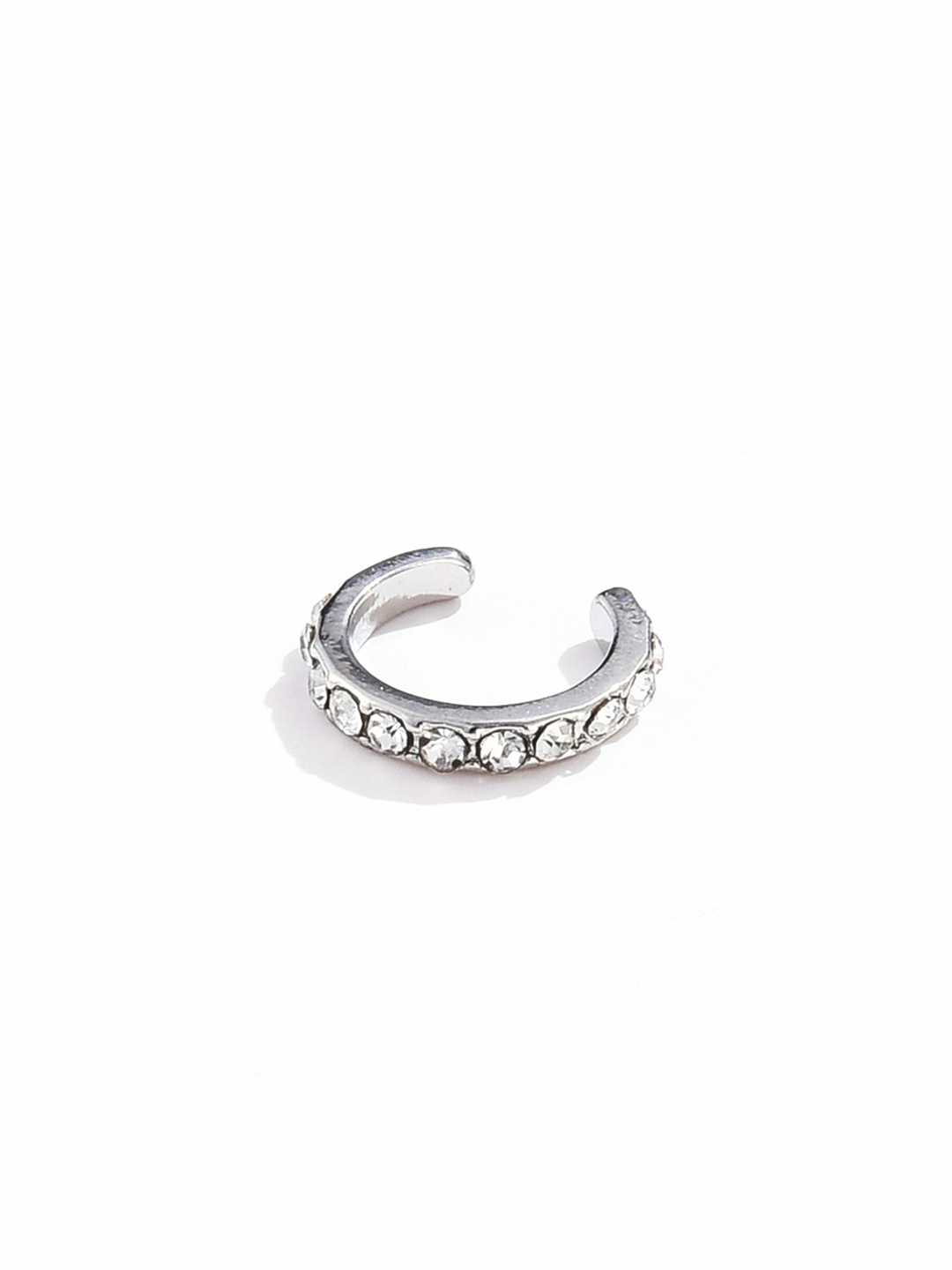 

URBANIC Silver-Toned Crescent Shaped Ear Cuff Earrings