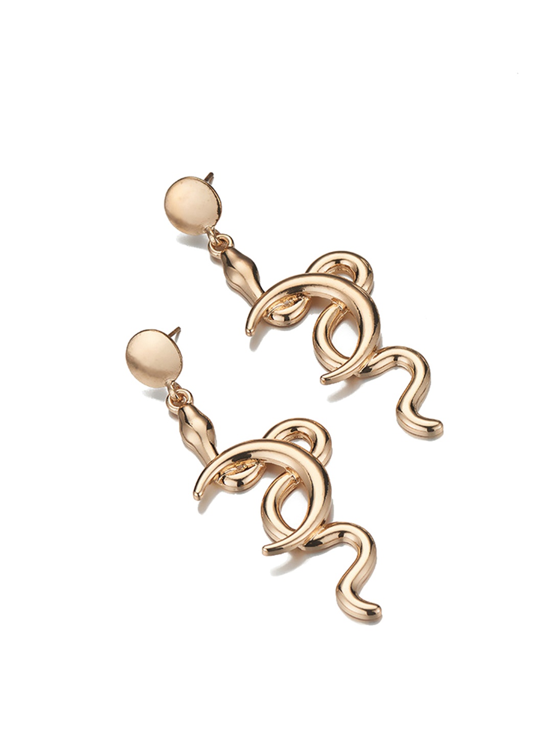 

URBANIC Gold-Toned Contemporary Drop Earrings