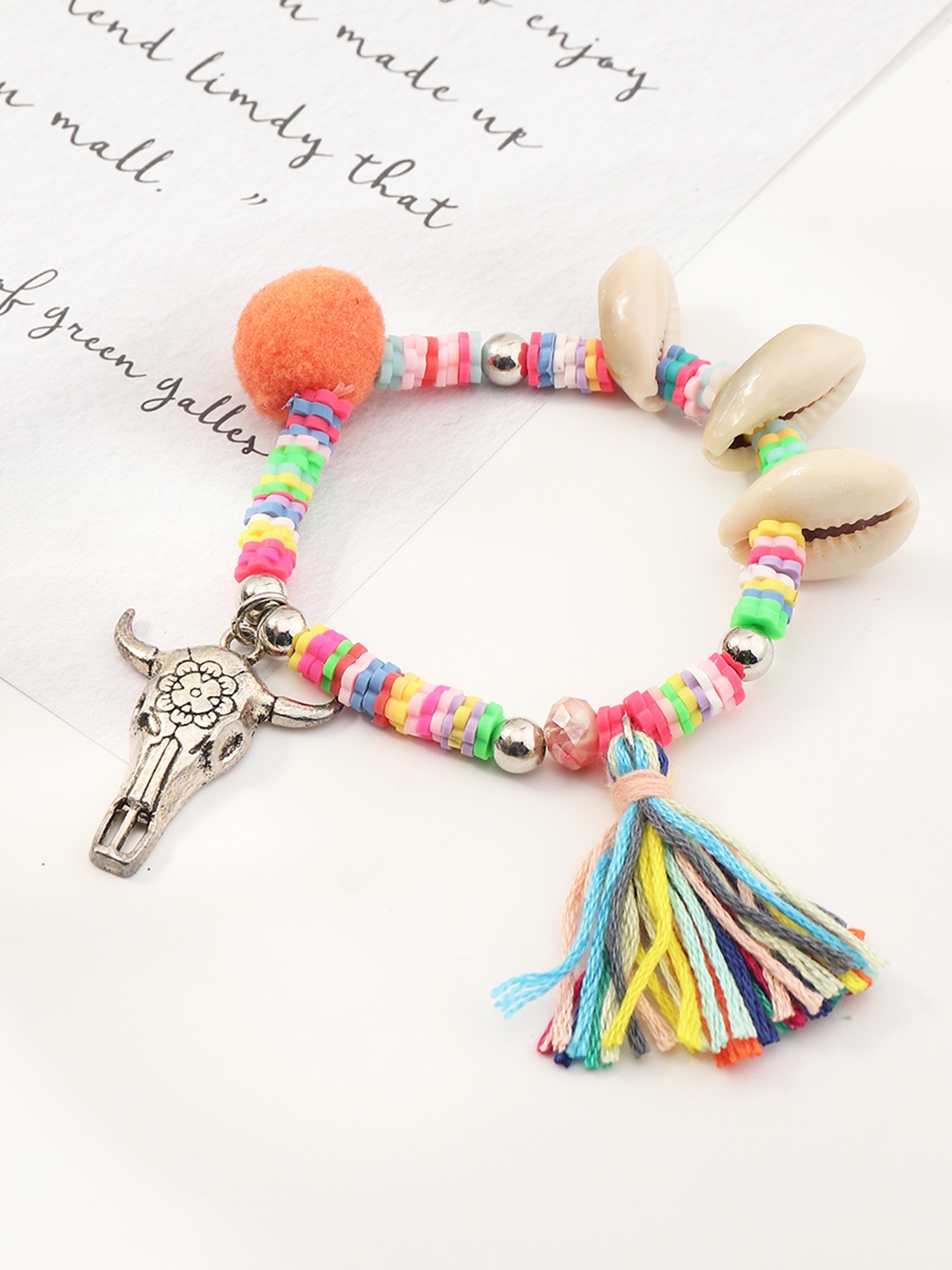 

URBANIC Women Multicoloured Tasselled Charm Bracelet, Multi