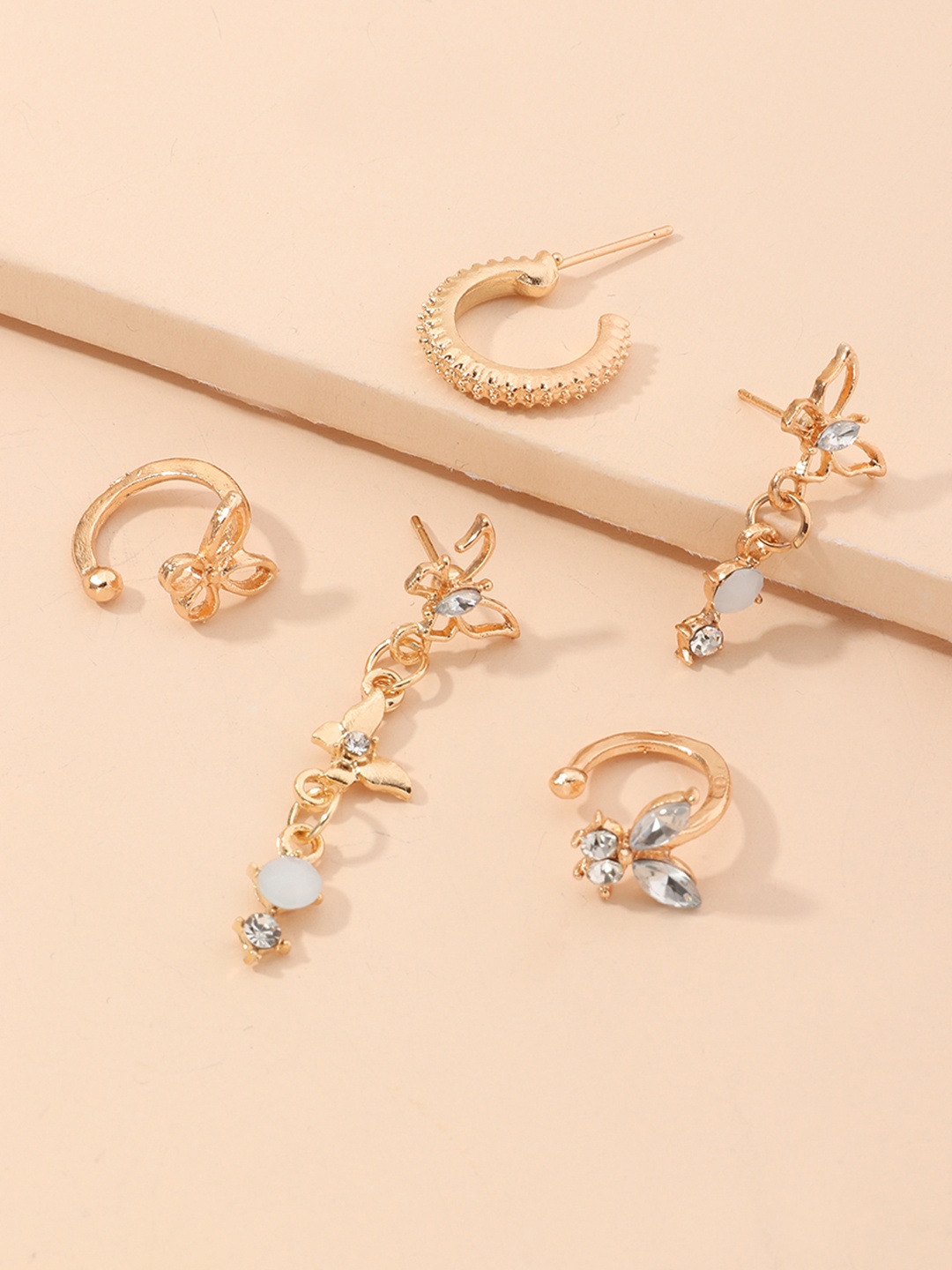 

URBANIC Set of 5 Gold-Toned Earrings