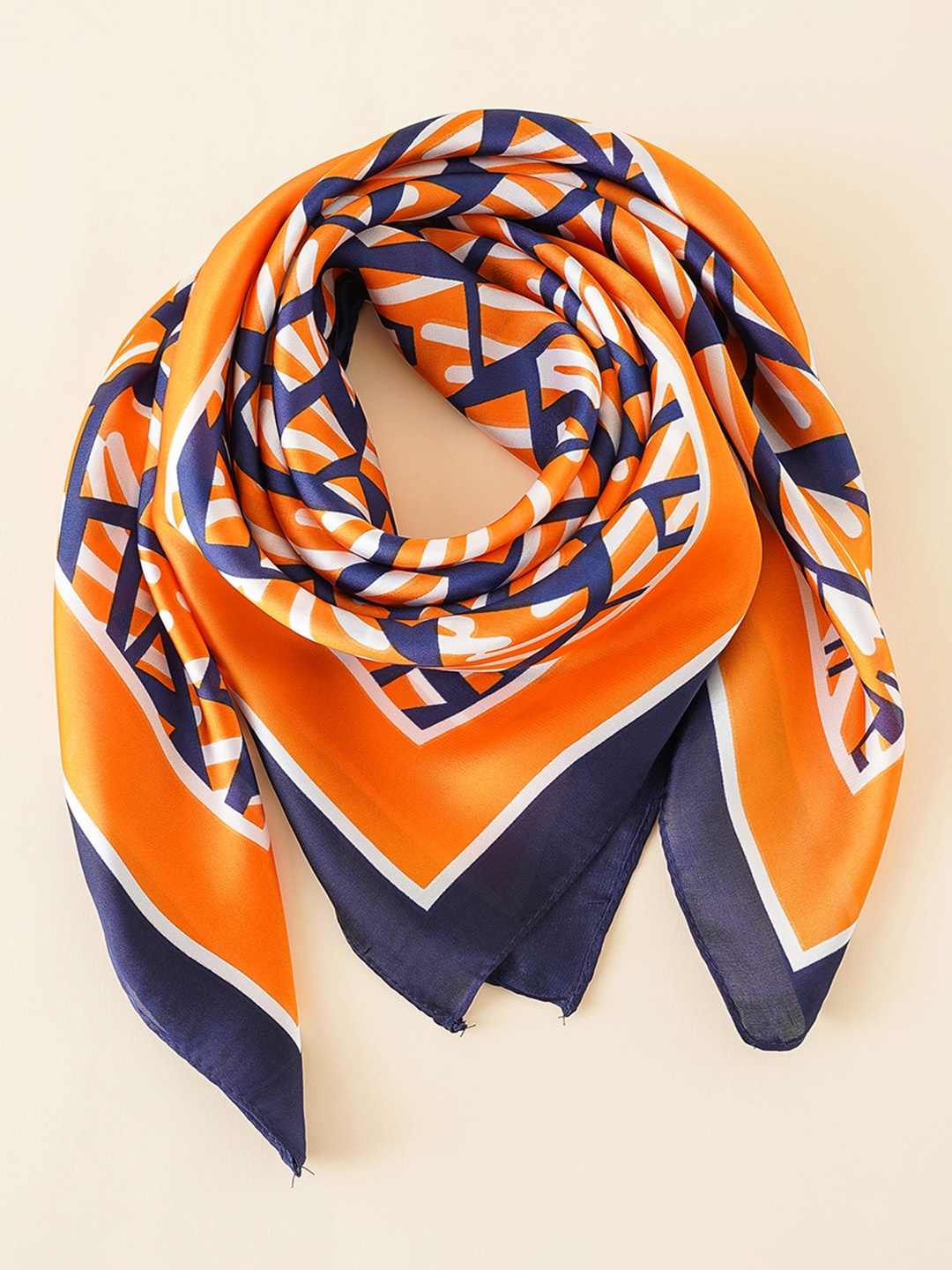 

URBANIC Women Orange & Blue Printed Scarf