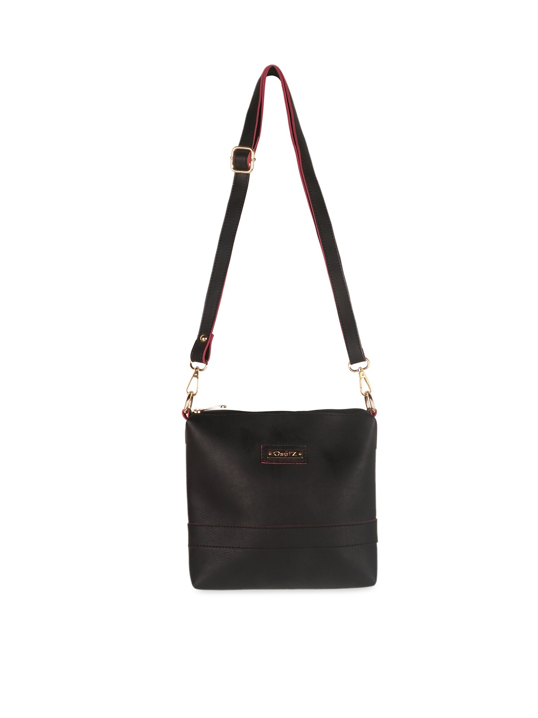 

OsaiZ Black Structured Sling Bag