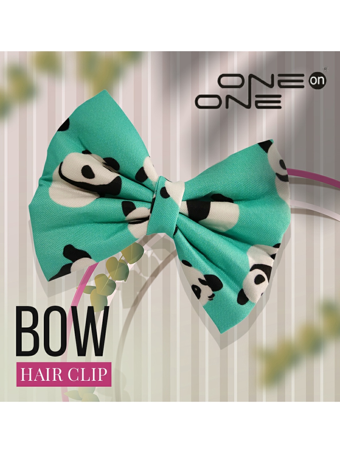 

ONE on ONE Women Green & White Printed Panda Ponytail Holders