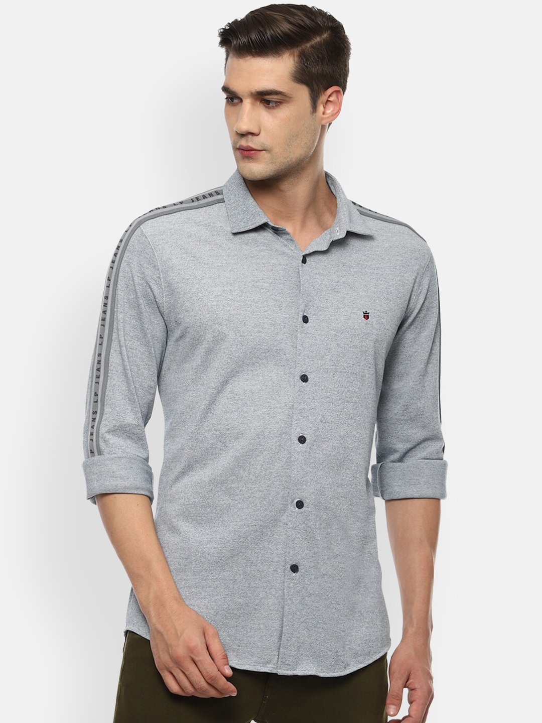 

Louis Philippe Jeans Men Grey Slim Fit Opaque Casual Shirt