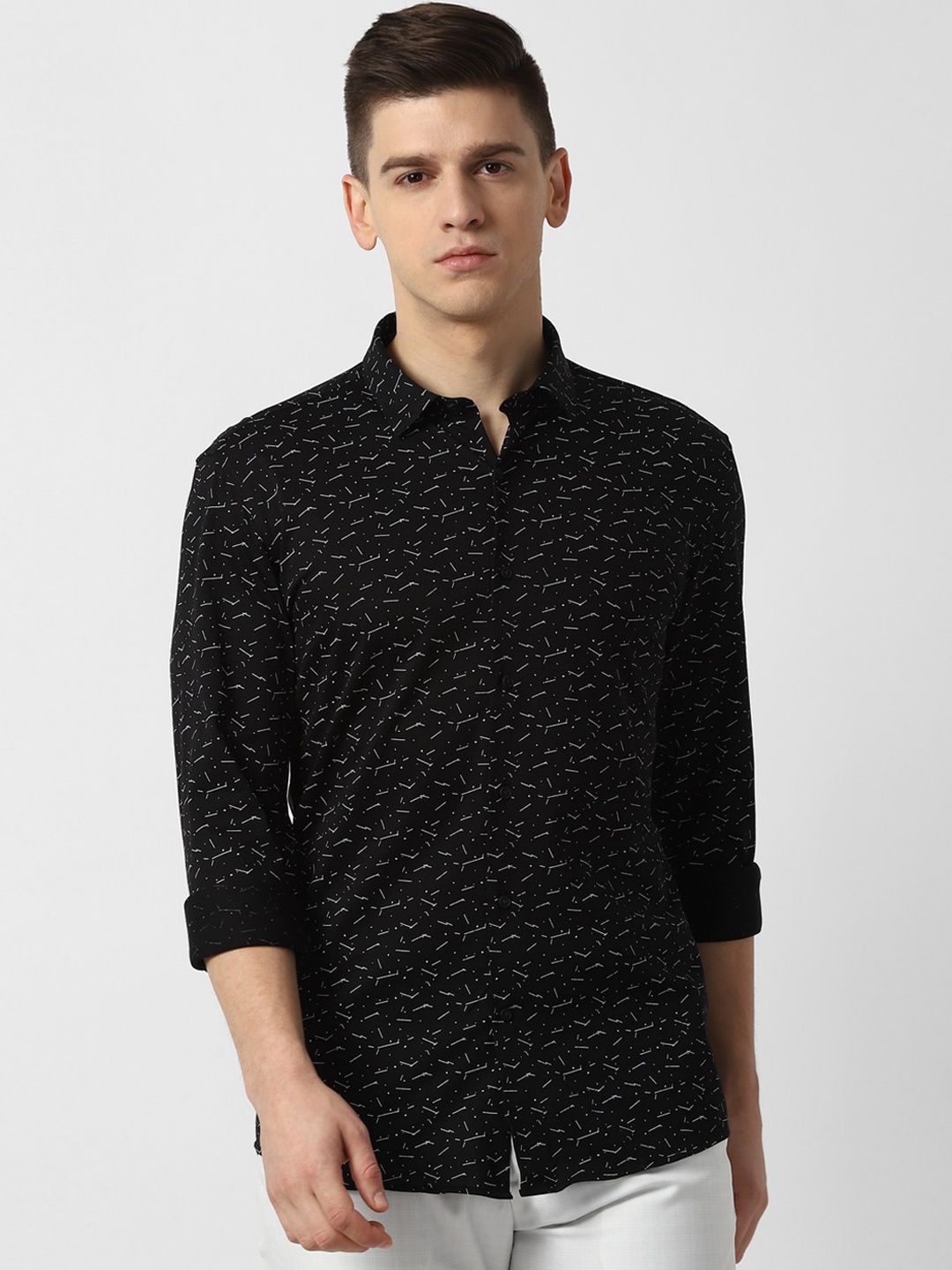 

Louis Philippe Sport Men Black Slim Fit Opaque Printed Casual Shirt