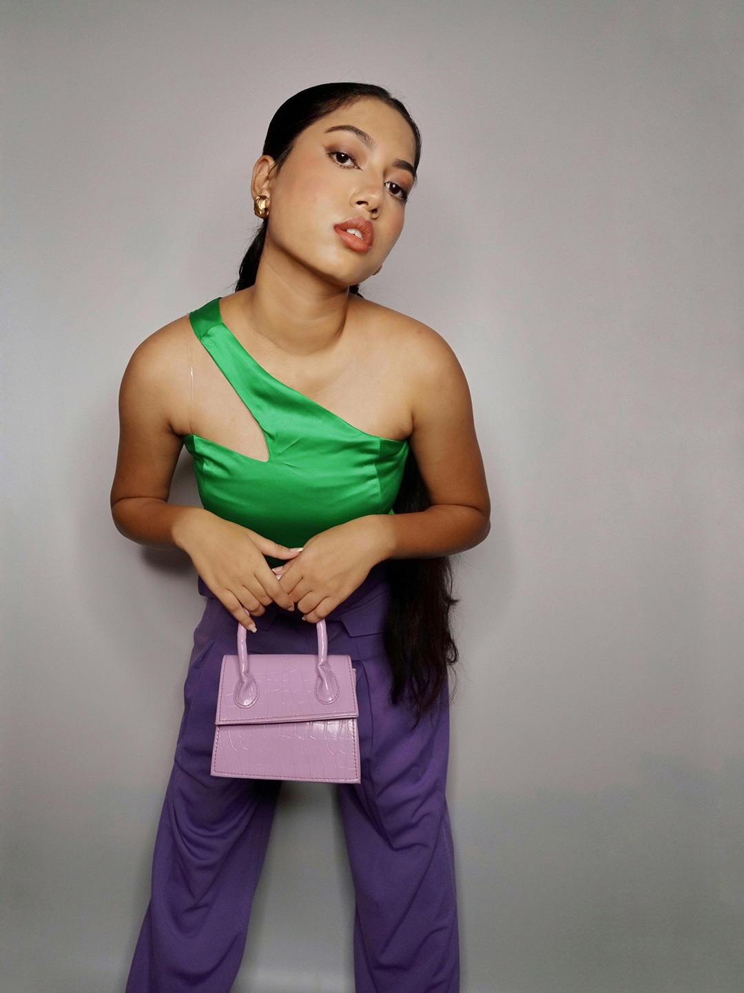 

STREET 9 Women Gorgeous Green Solid One-Shoulder Top