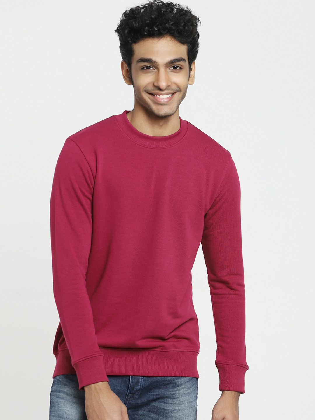 

Bewakoof Men Red Plum Sweatshirt