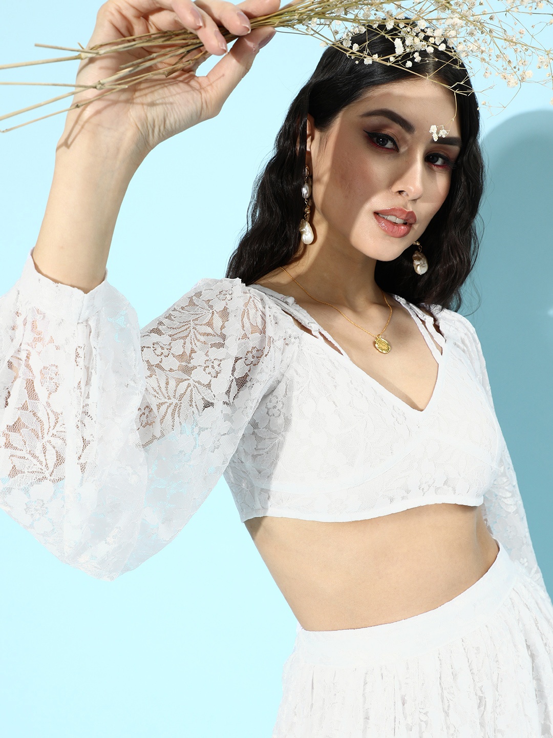 

SCORPIUS Women White Self-Design Co-Ord Set