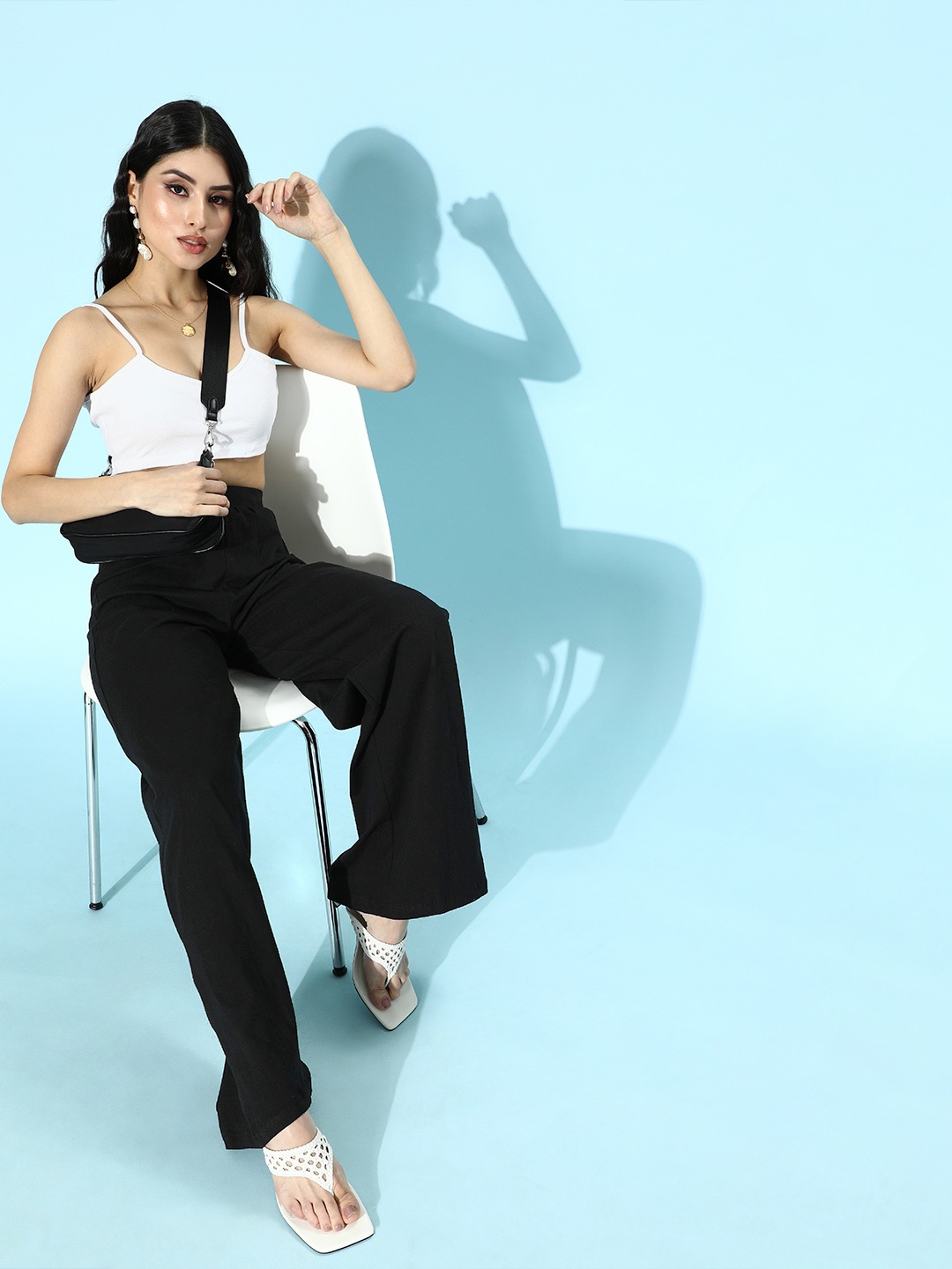 

SCORPIUS Women White Solid Co-Ords