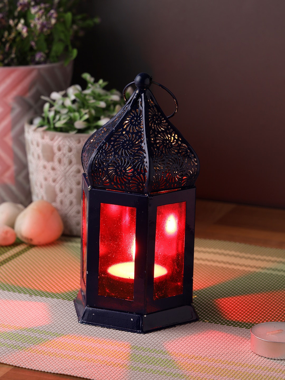 

Aapno Rajasthan Black Decorative Antique Copper Finish Moroccan Lanterns