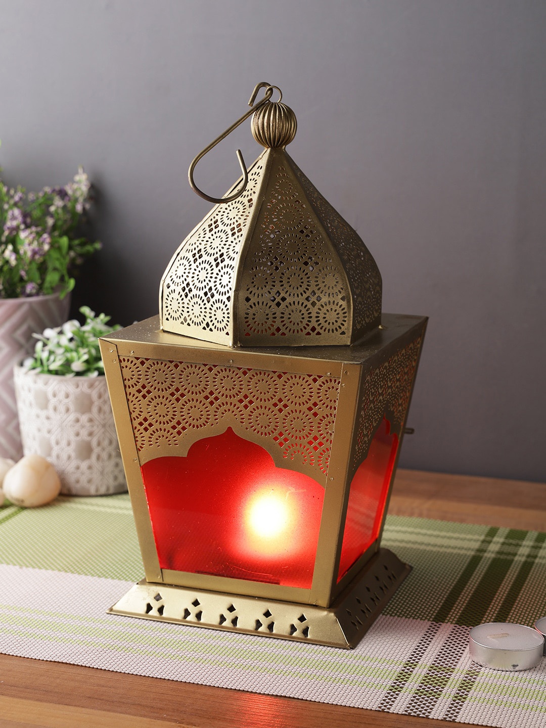 

Aapno Rajasthan Gold-Toned Copper Traditional Handcrafted Moroccan Candle Holders