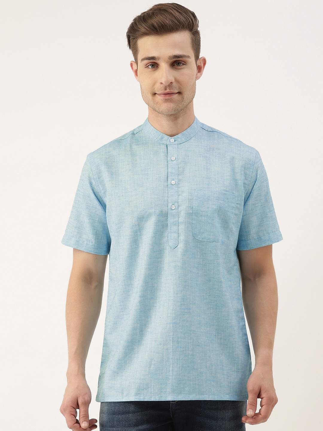 

IVOC Men Turquoise Blue Kurta