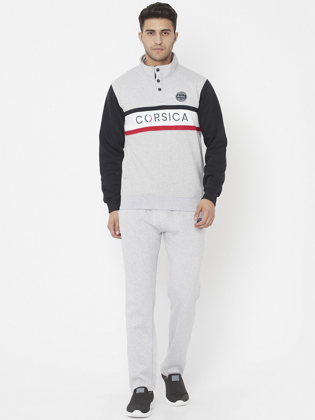 

Octave Men Grey Solid Cotton Tracksuit