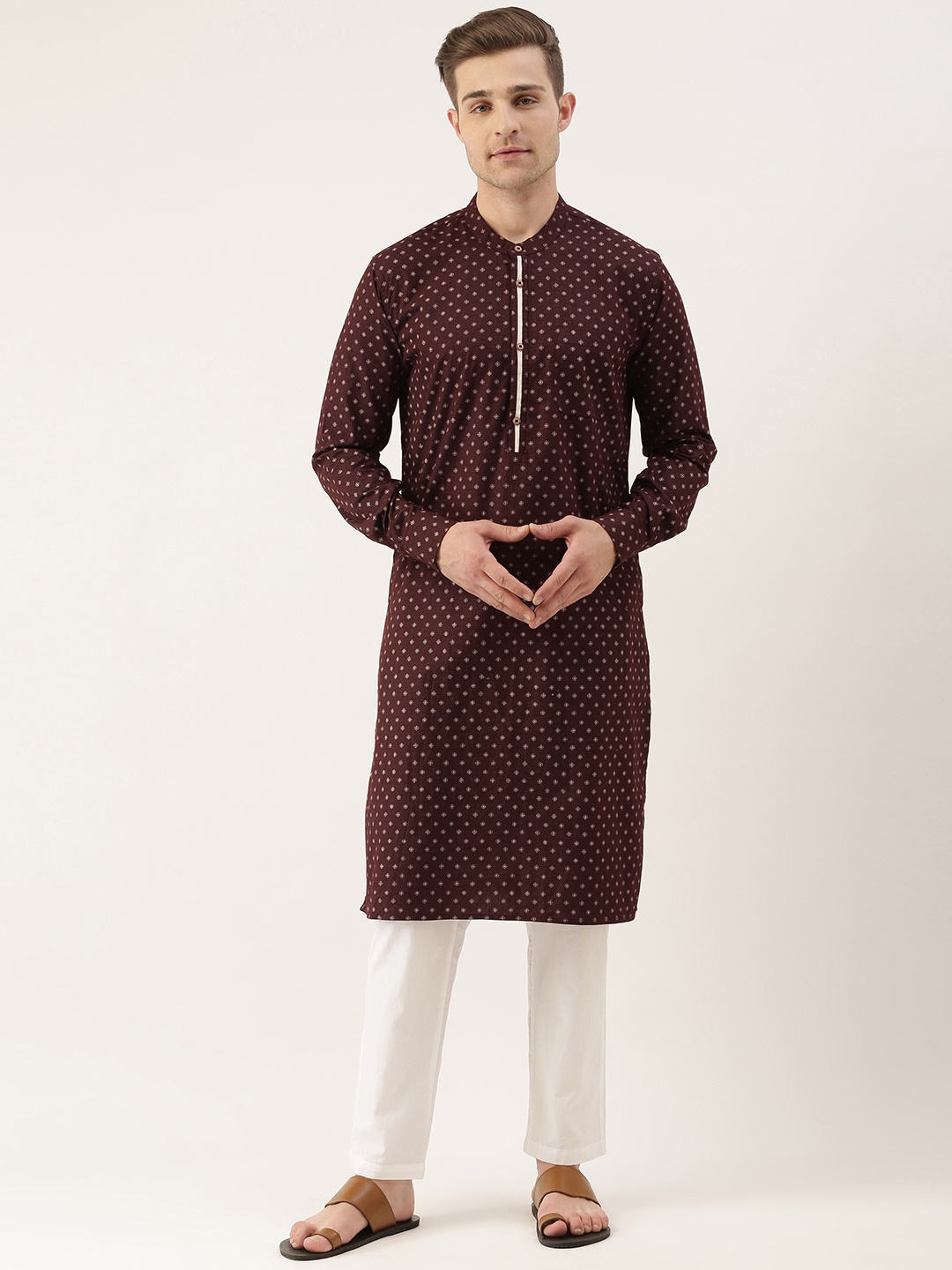 

IVOC Men Brown Ethnic Motifs Printed Kurta