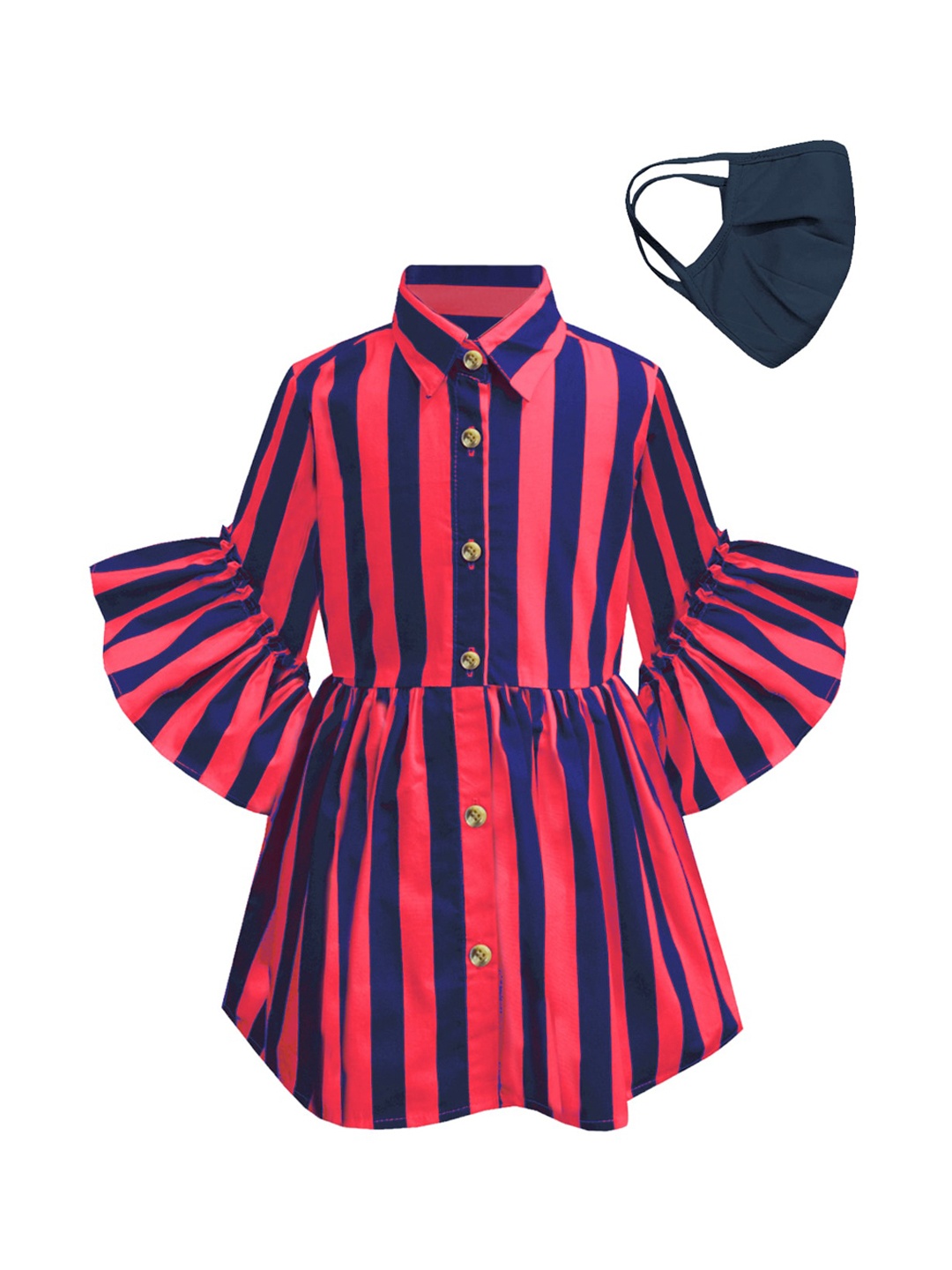 

A.T.U.N. Girls Red Striped Shirt Dress