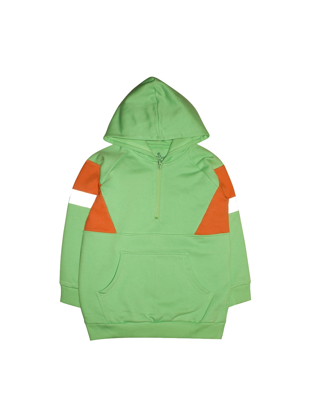 

KiddoPanti Unisex Kids Green Hooded Sweatshirt