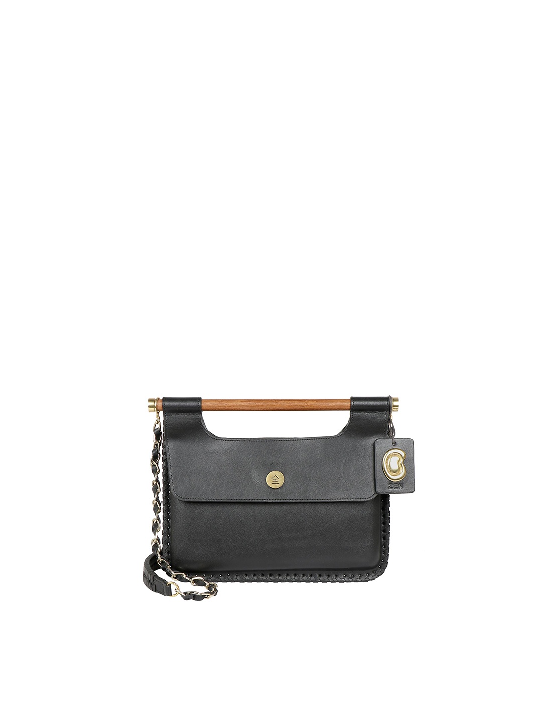 

Hidesign Black Leather Structured Shoulder Bag