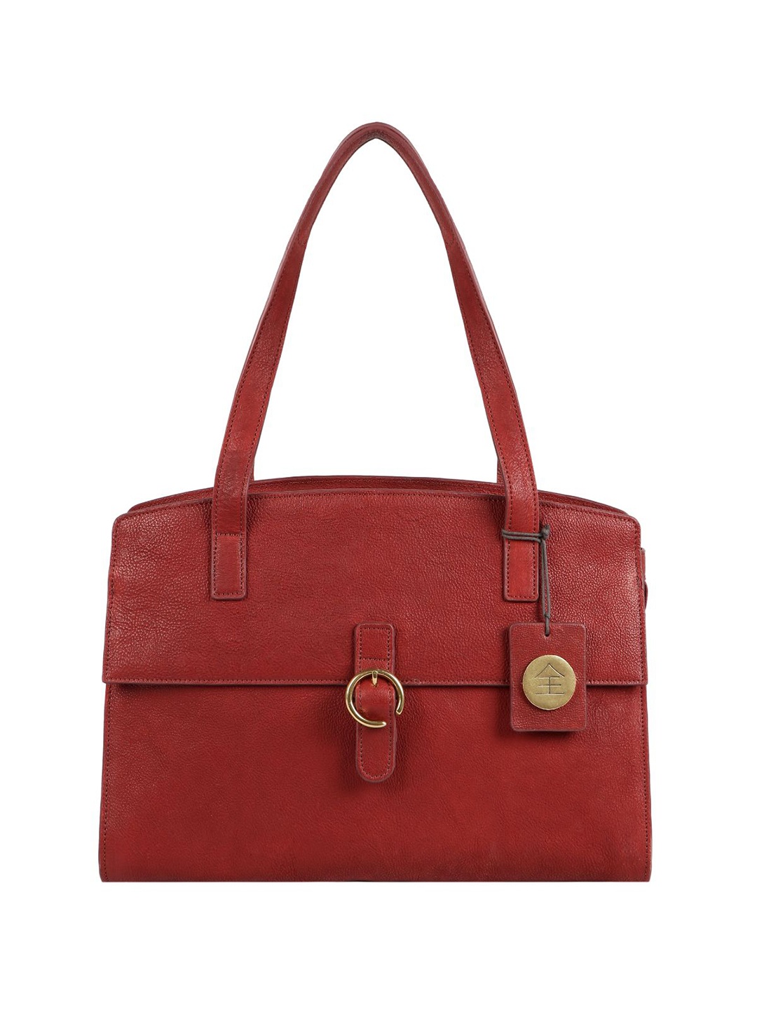 

Hidesign Maroon Textured Leather Structured Shoulder Bag