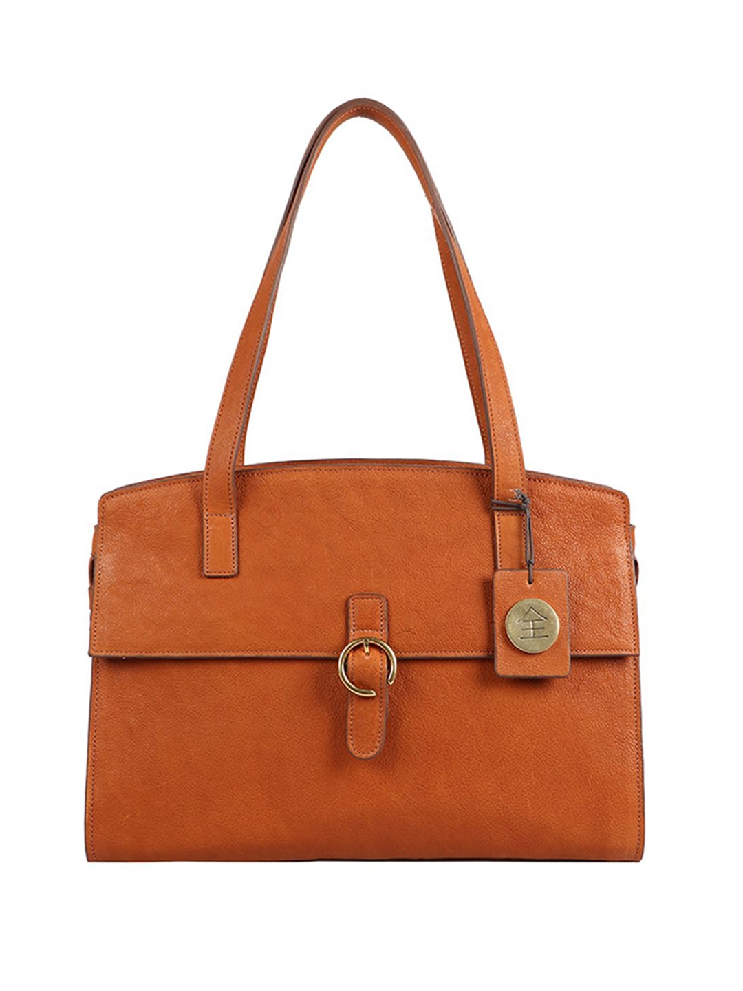 

Hidesign Orange Leather Structured Shoulder Bag