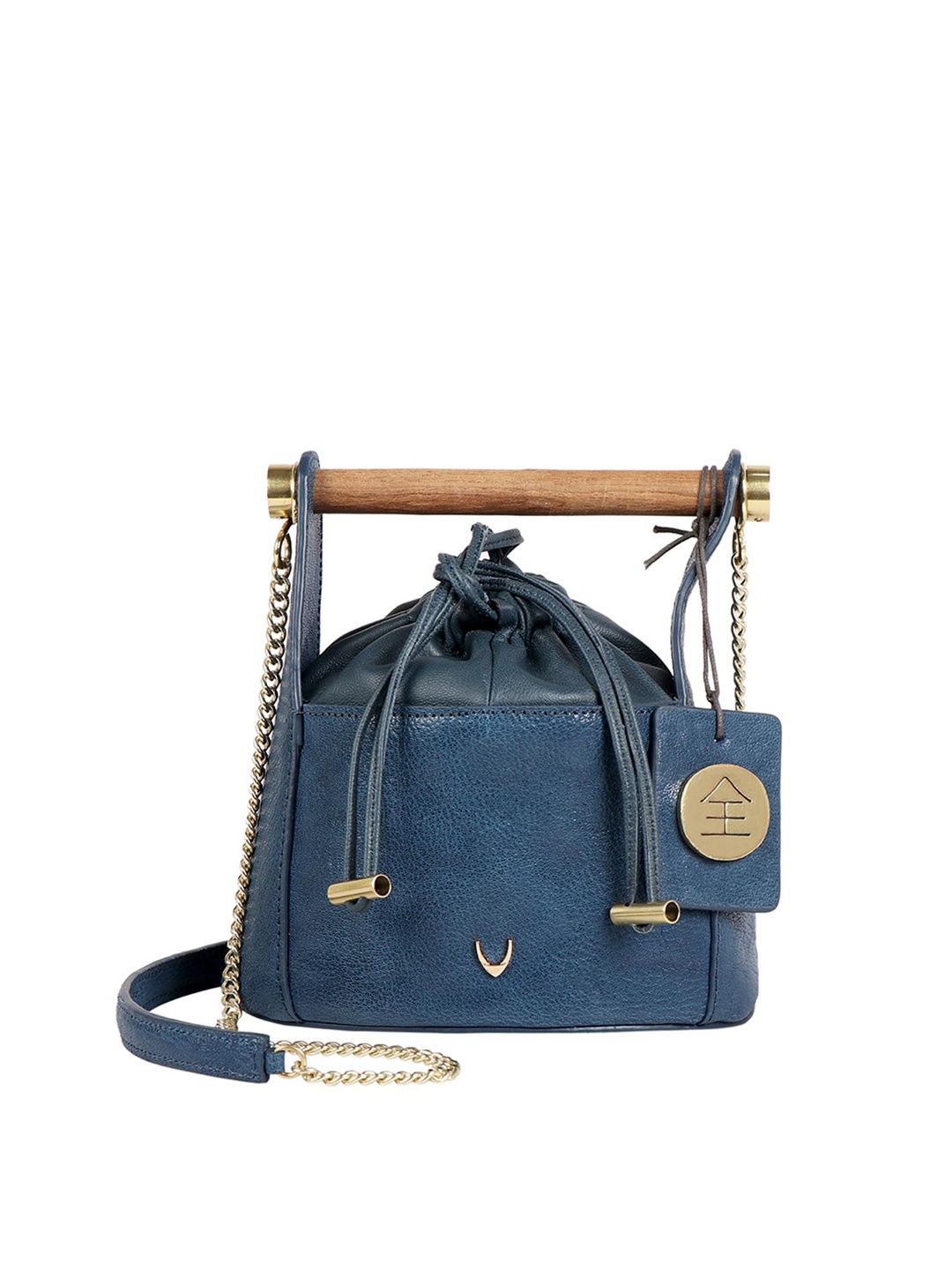 

Hidesign Blue Leather Structured Handheld Bag