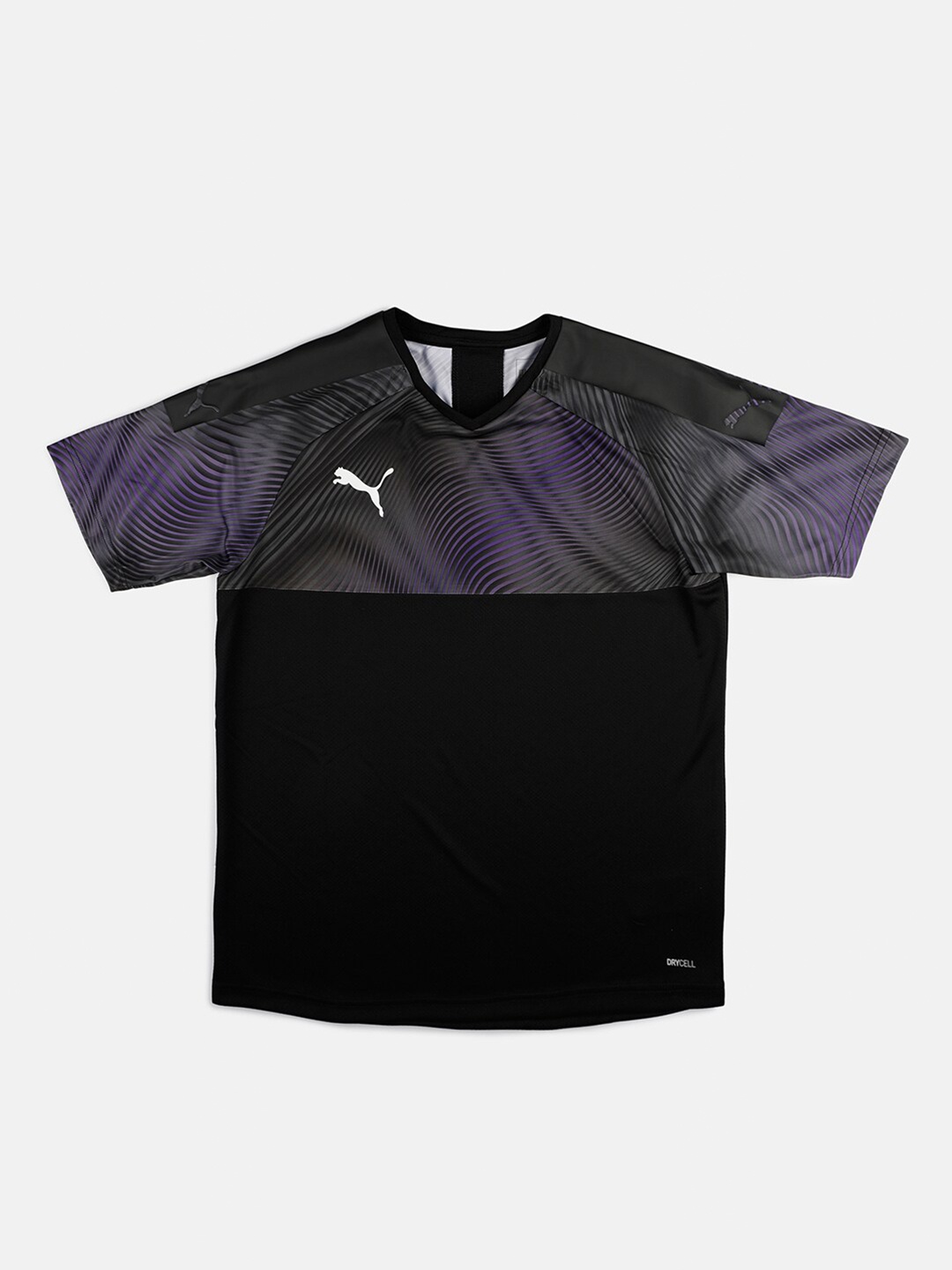 

Puma Kids Black & Grey Colourblocked V-Neck T-shirt