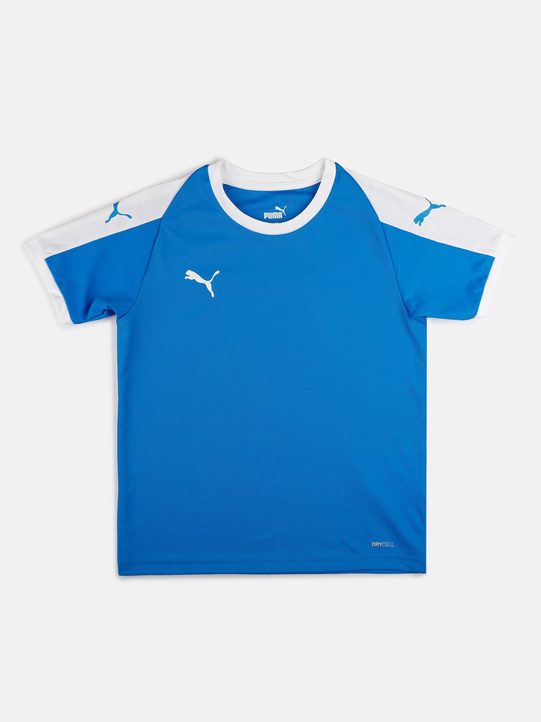 

Puma Unisex Kids Blue & White Colourblocked T-shirt