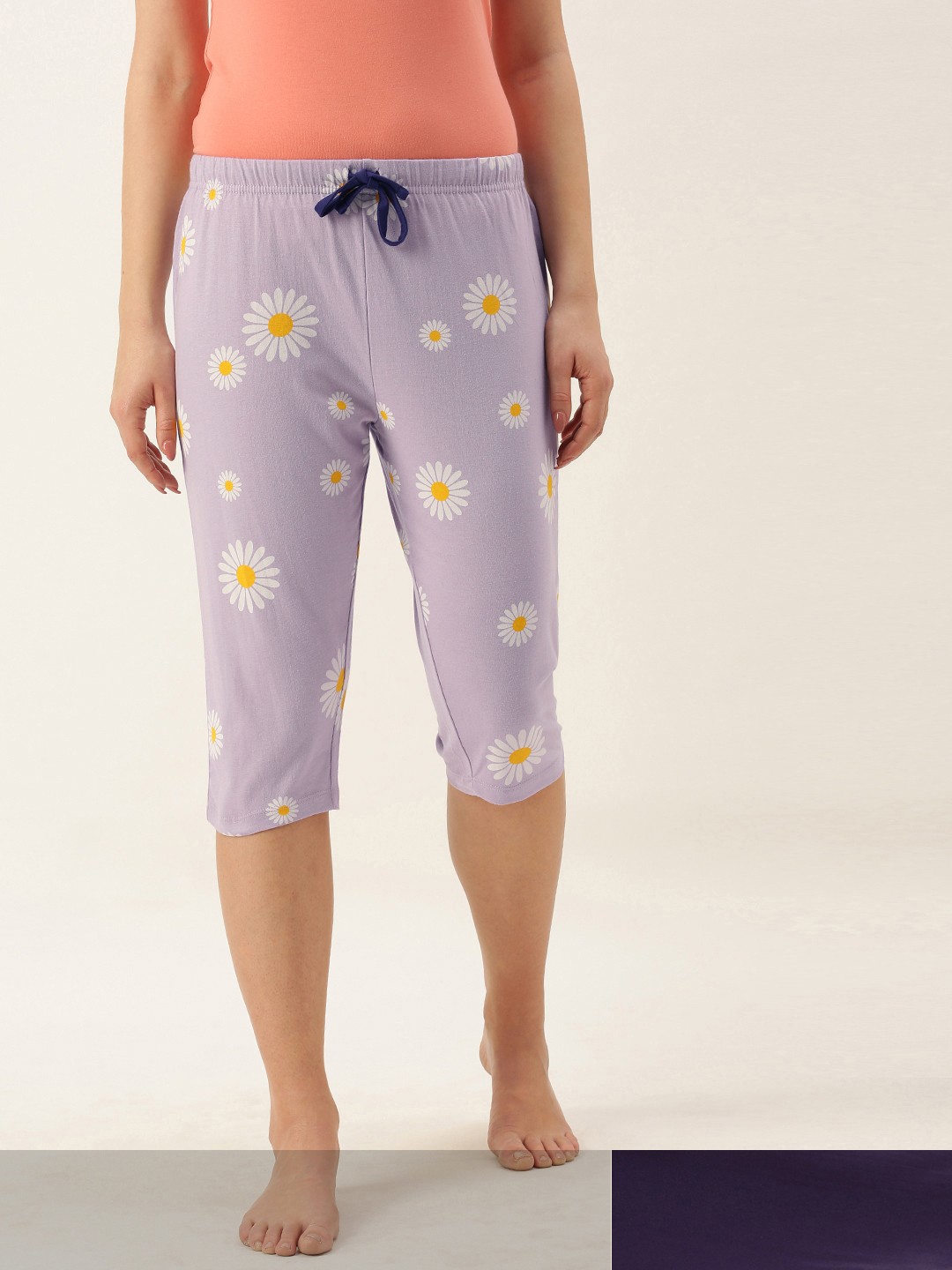 

GALYPSO Women Pack of 2 Printed Lounge Capris, Lavender