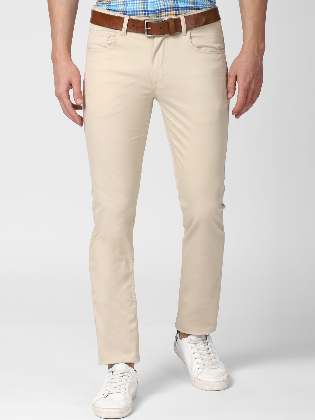 

Peter England Casuals Men Beige Skinny Fit Trousers