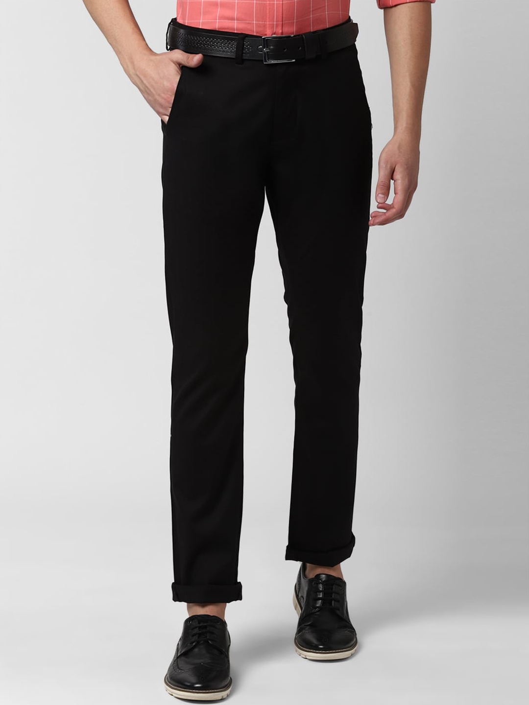 

Peter England Casuals Men Black Slim Fit Trousers