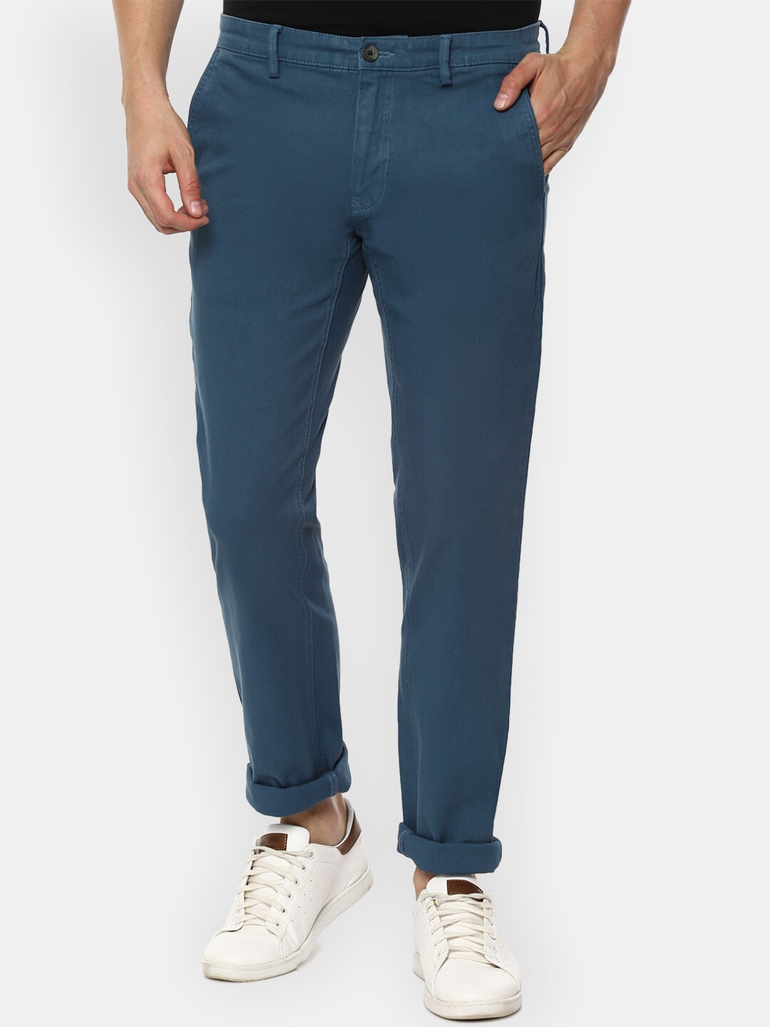 

VAN HEUSEN DENIM LABS Men Blue Slim Fit Chinos Trousers