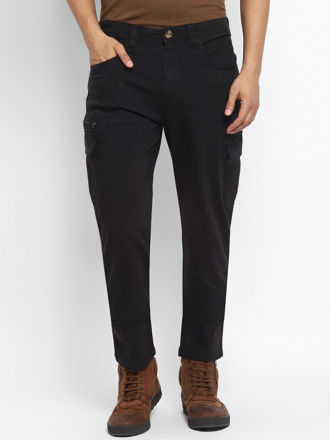 

Royal Enfield Men Black Cargos Trousers